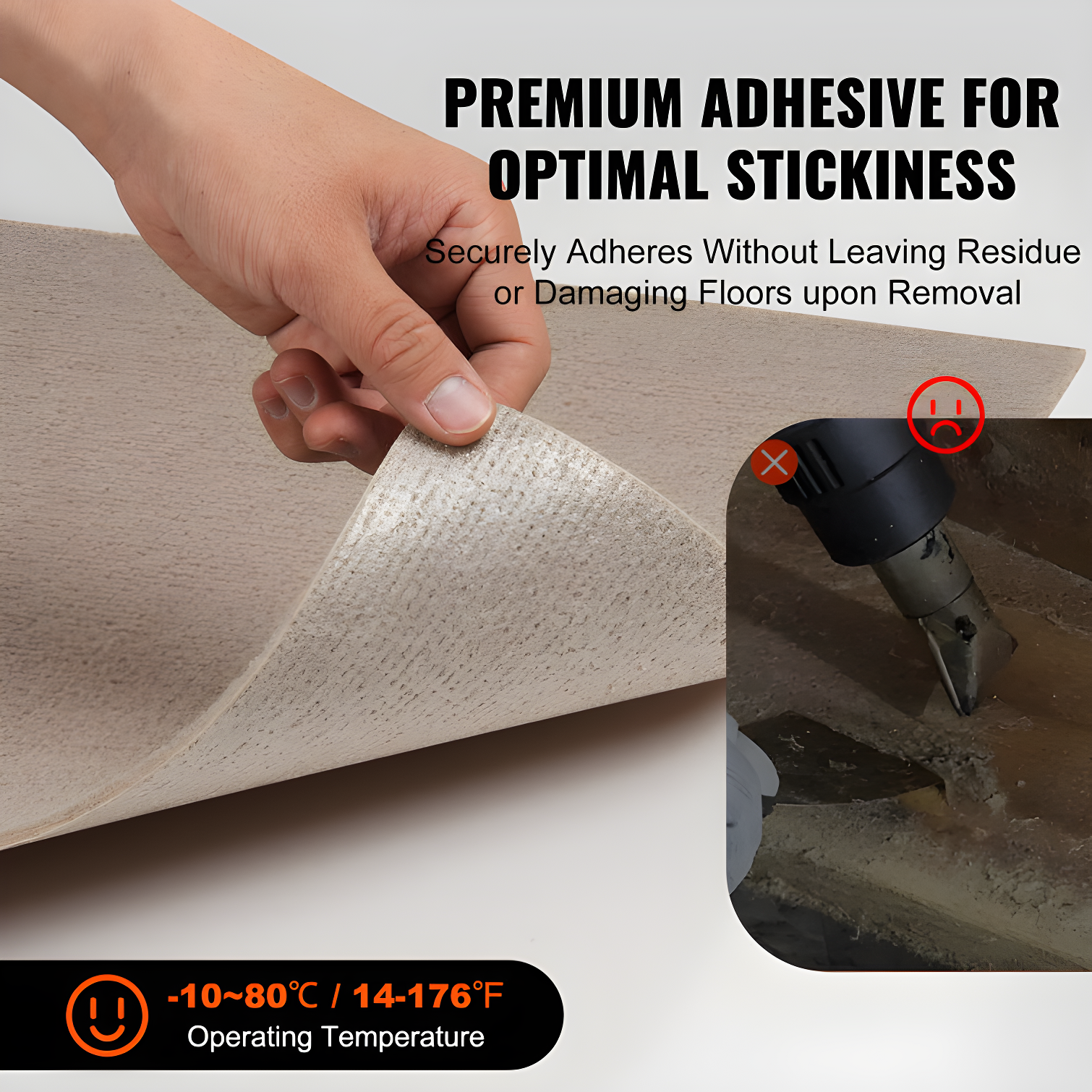 VEVOR 18'' W x 18'' L Level Cut And Loop Polyester Carpet Tile (Set of 10)