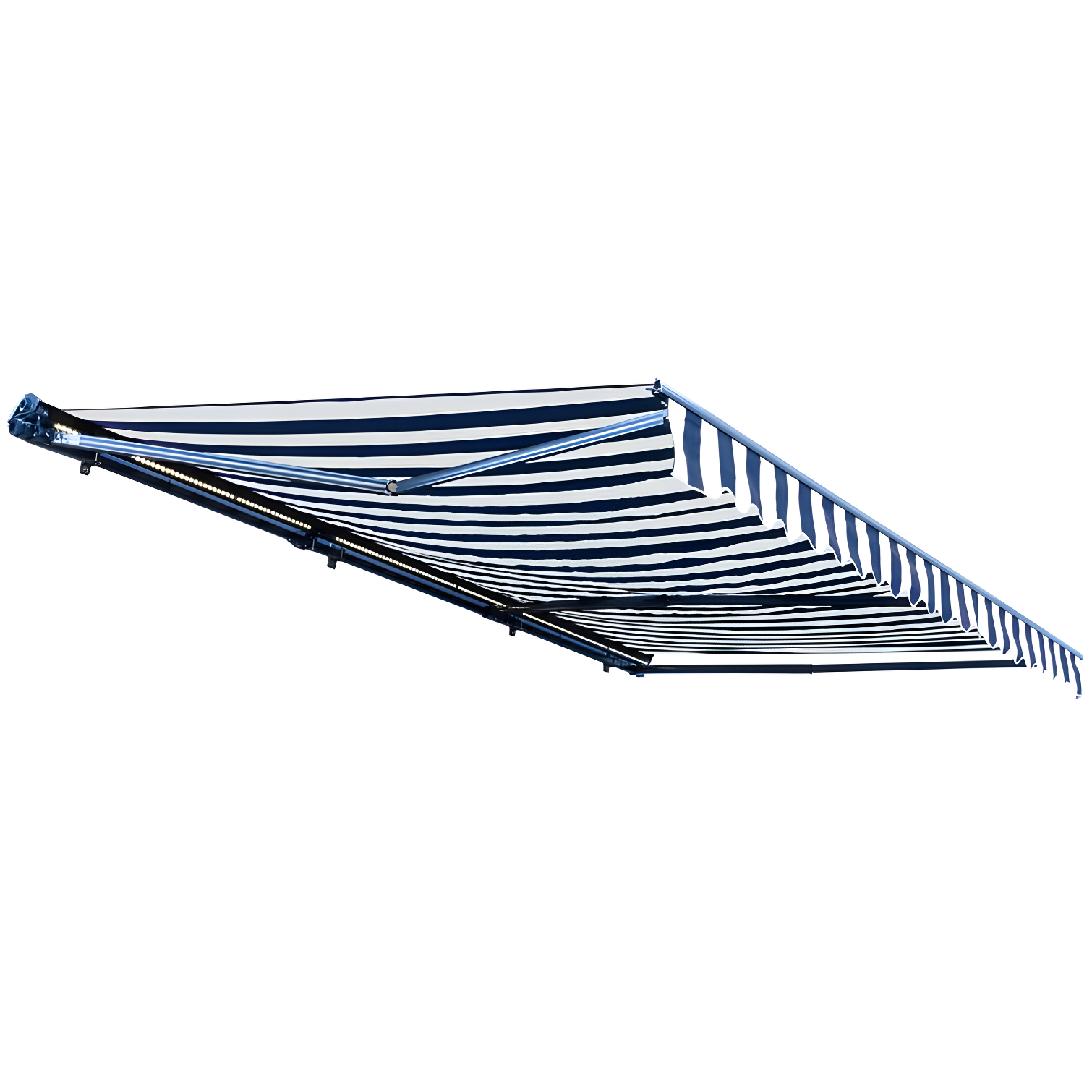 Semi-Cassette Patio Awning with LED Lights - Moroccan Collection