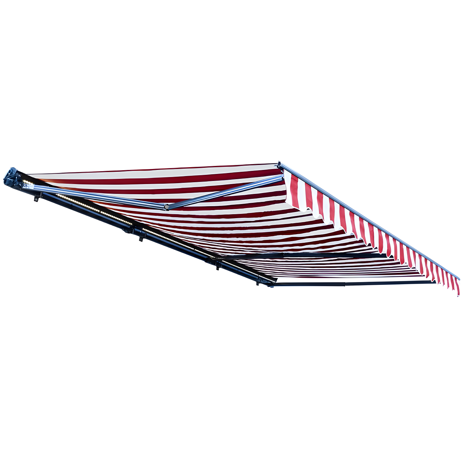 Semi-Cassette Patio Awning with LED Lights - Moroccan Collection