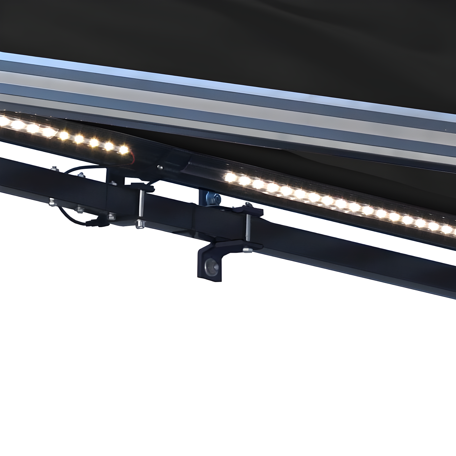 Semi-Cassette Patio Awning with LED Lights - Moroccan Collection