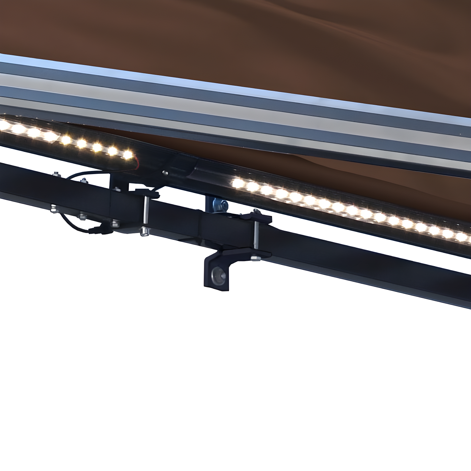 Semi-Cassette Patio Awning with LED Lights - Moroccan Collection
