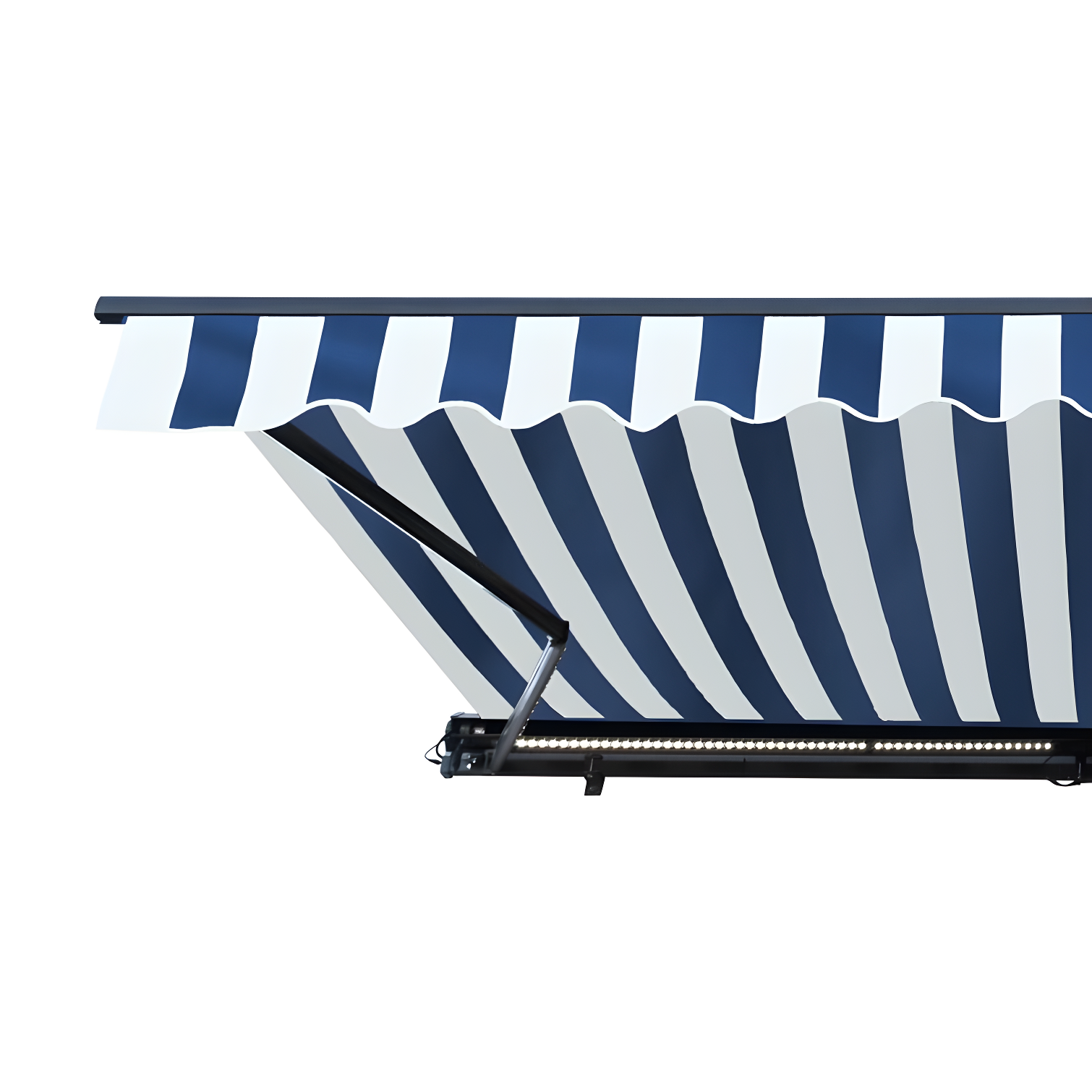 Semi-Cassette Patio Awning with LED Lights - Moroccan Collection