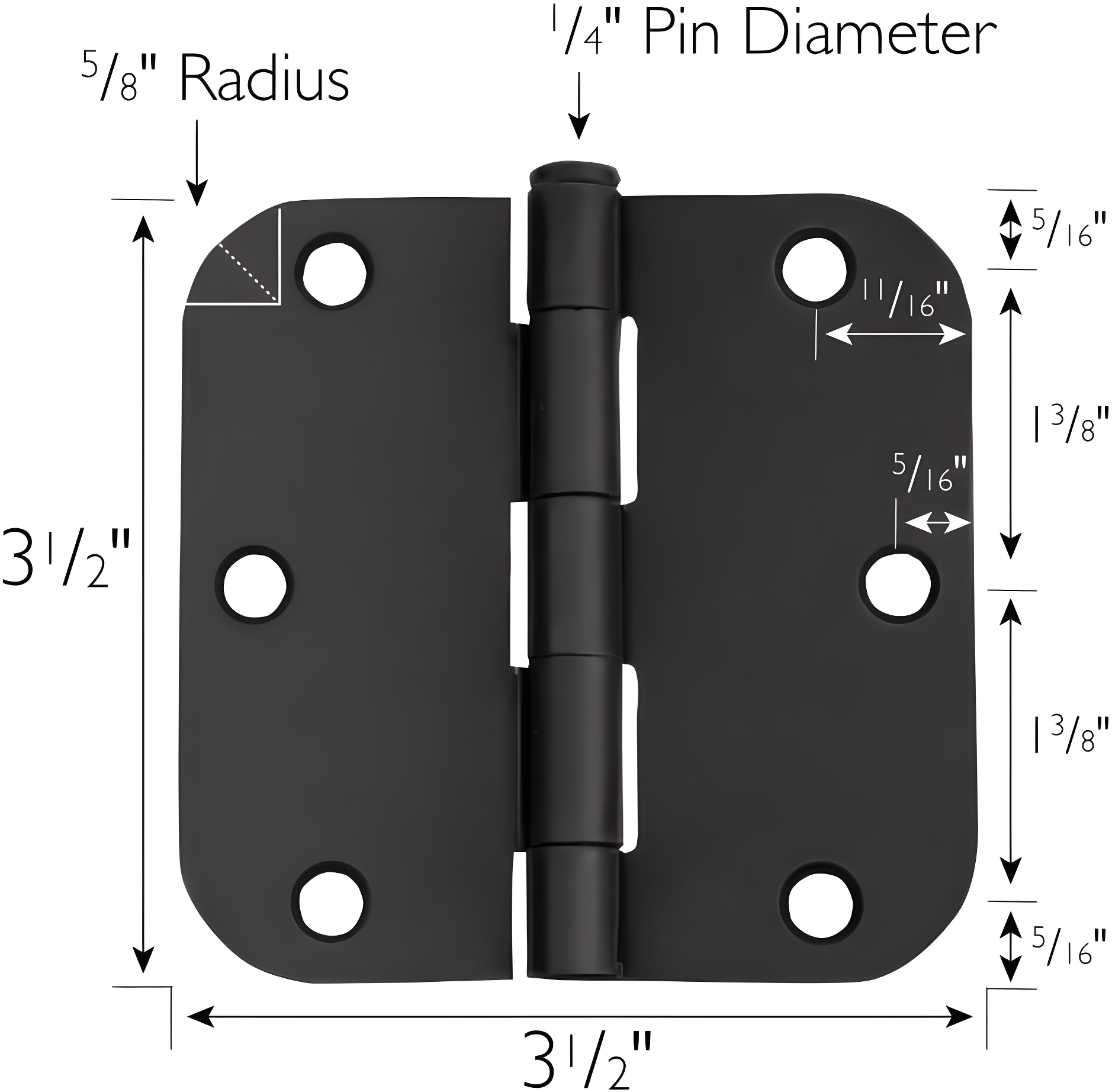 Design House 3.5" H x 3.5" W Butt Bearing Door Hinge (Set of 10)