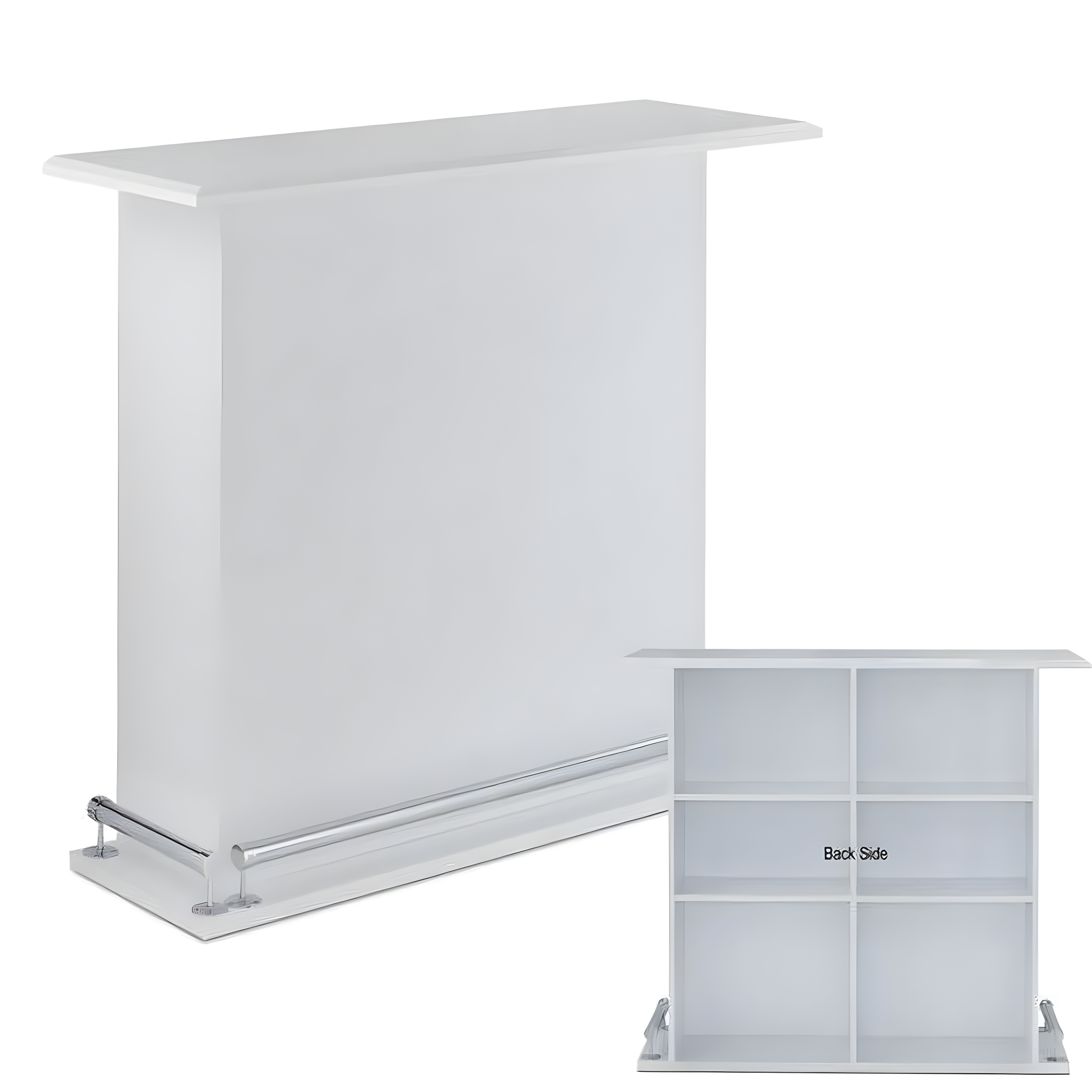 Urban Designs 4708527 High Gloss White Bar Table with Back Open Storage, 41 x 16 x 47 in.