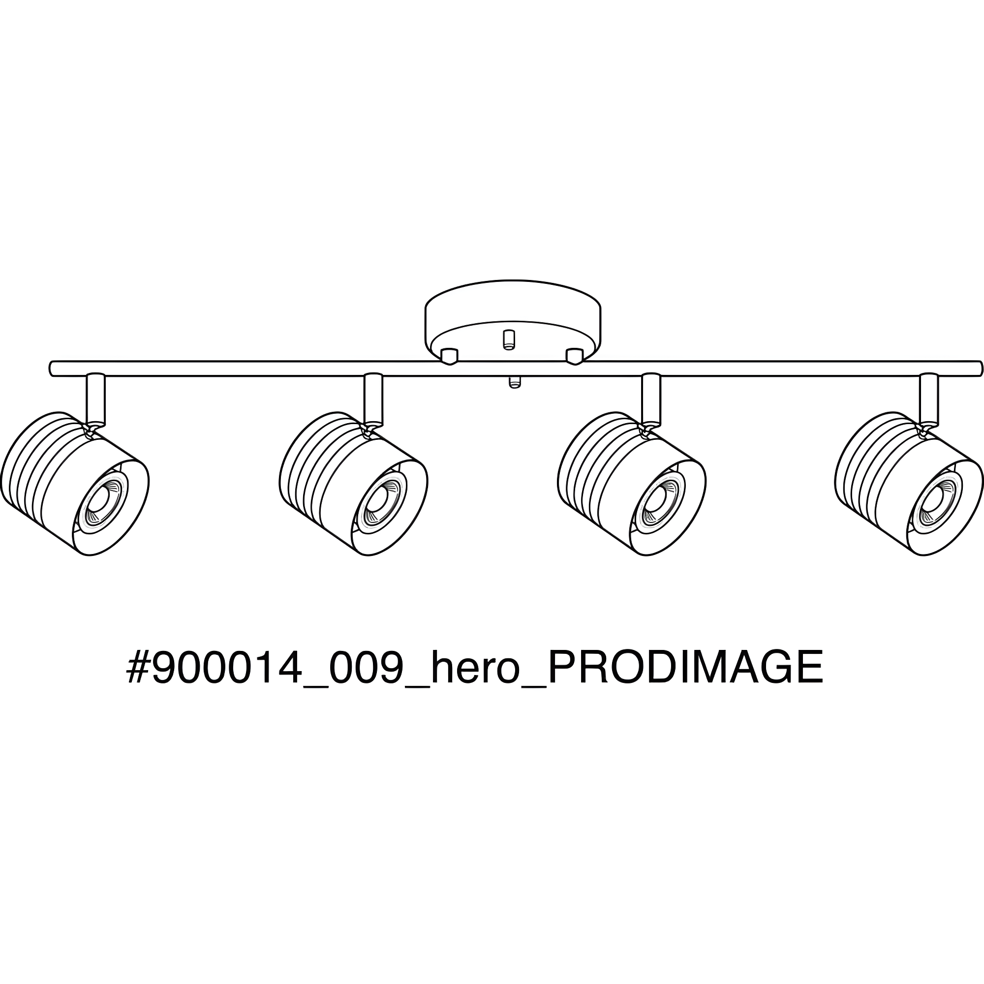 Progress Lighting P900014-028 Black Four-Head Track Metal
