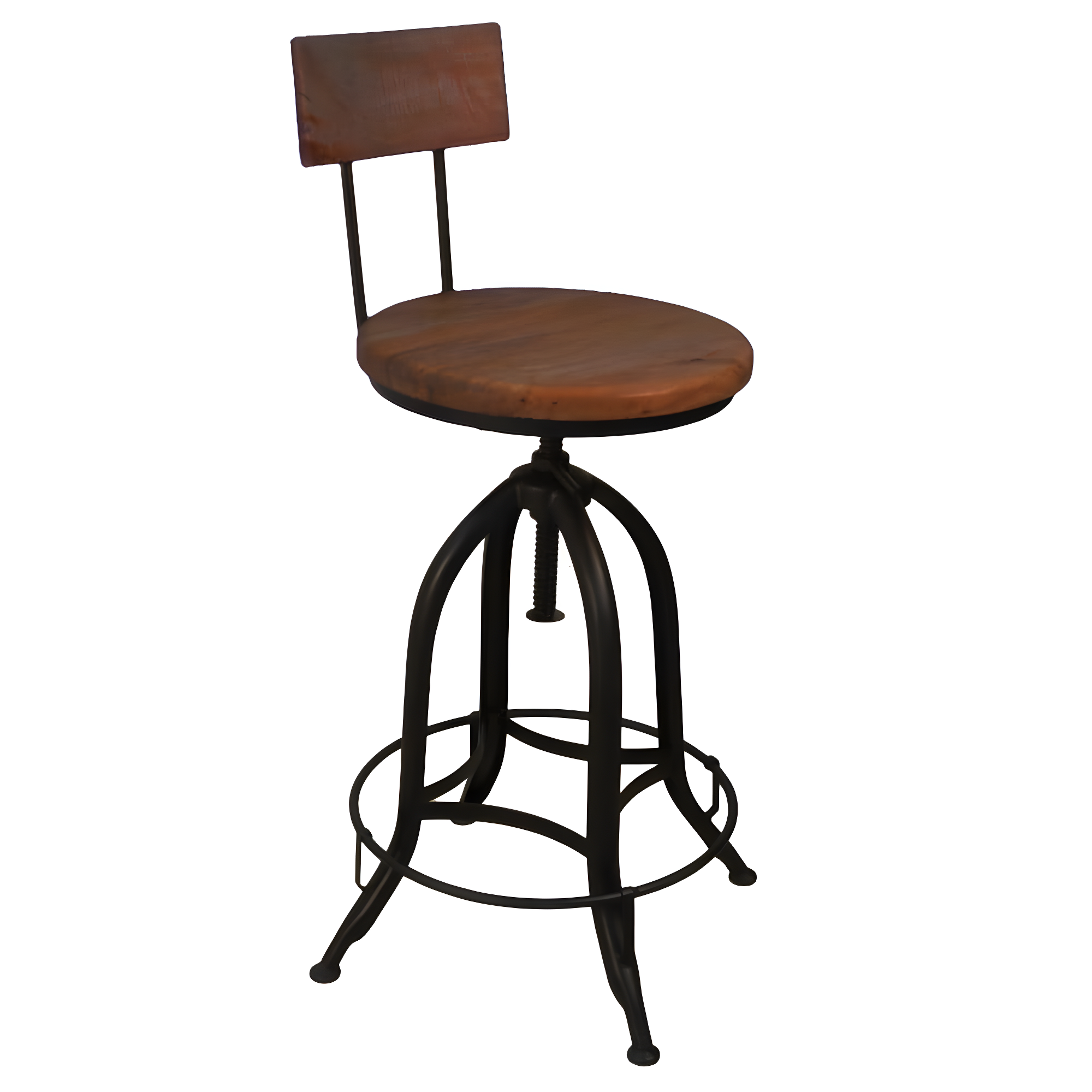 Carolina Classics Ryder Adjustable Bar Stool in Chestnut and Black