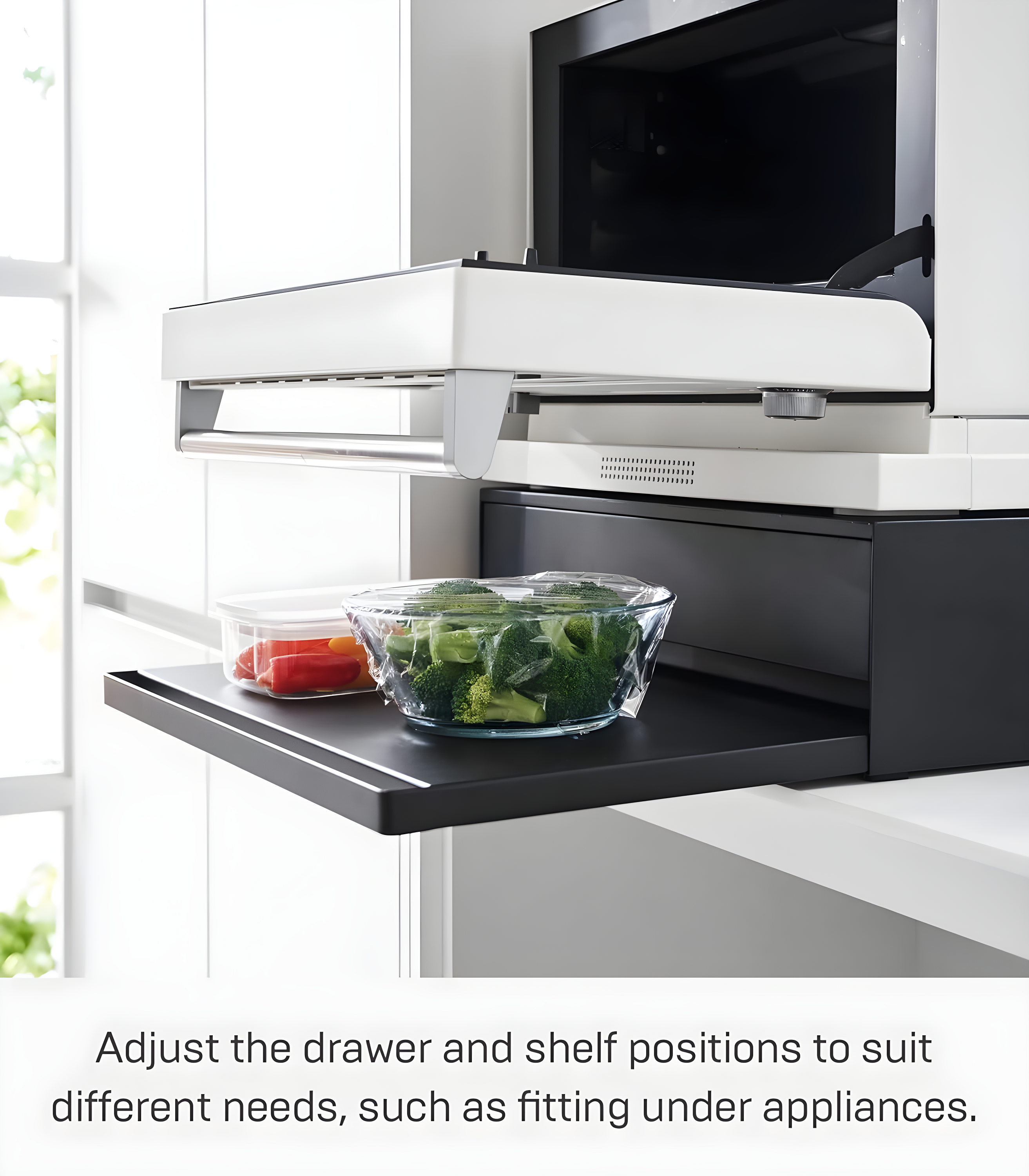 Yamazaki Home Yamazaki Home Countertop Drawer With Pull-Out Shelf, Steel, Holds 37 Lbs