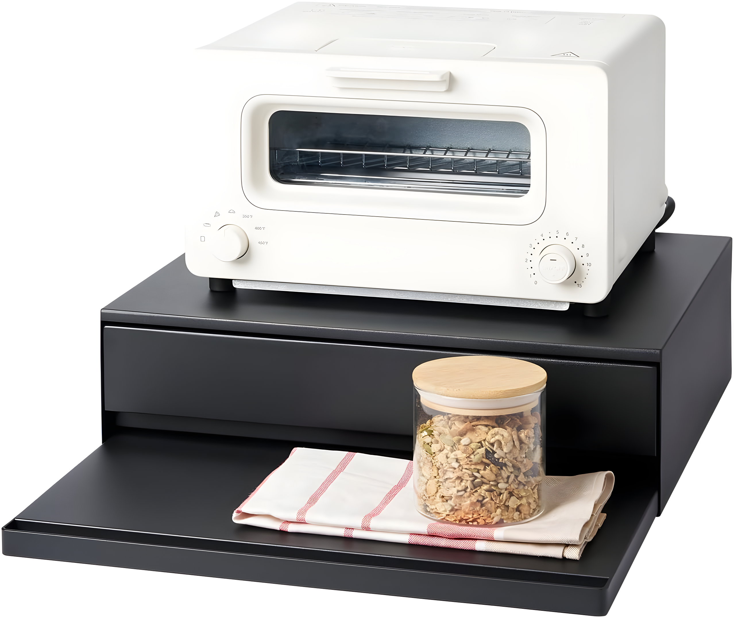 Yamazaki Home Yamazaki Home Countertop Drawer With Pull-Out Shelf, Steel, Holds 37 Lbs