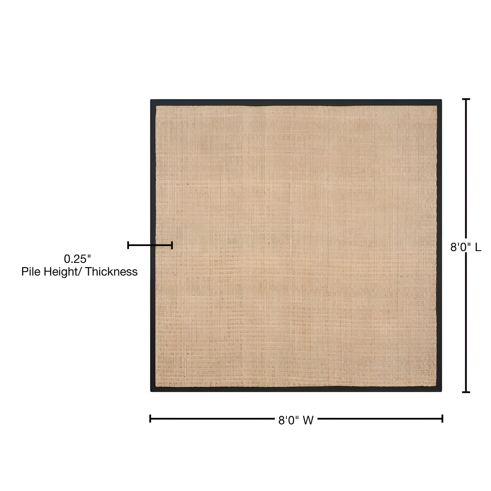 Natural Fiber NF114 Power Loomed Indoor Area Rug - Natural/Black - 8'x8' - Safavieh.