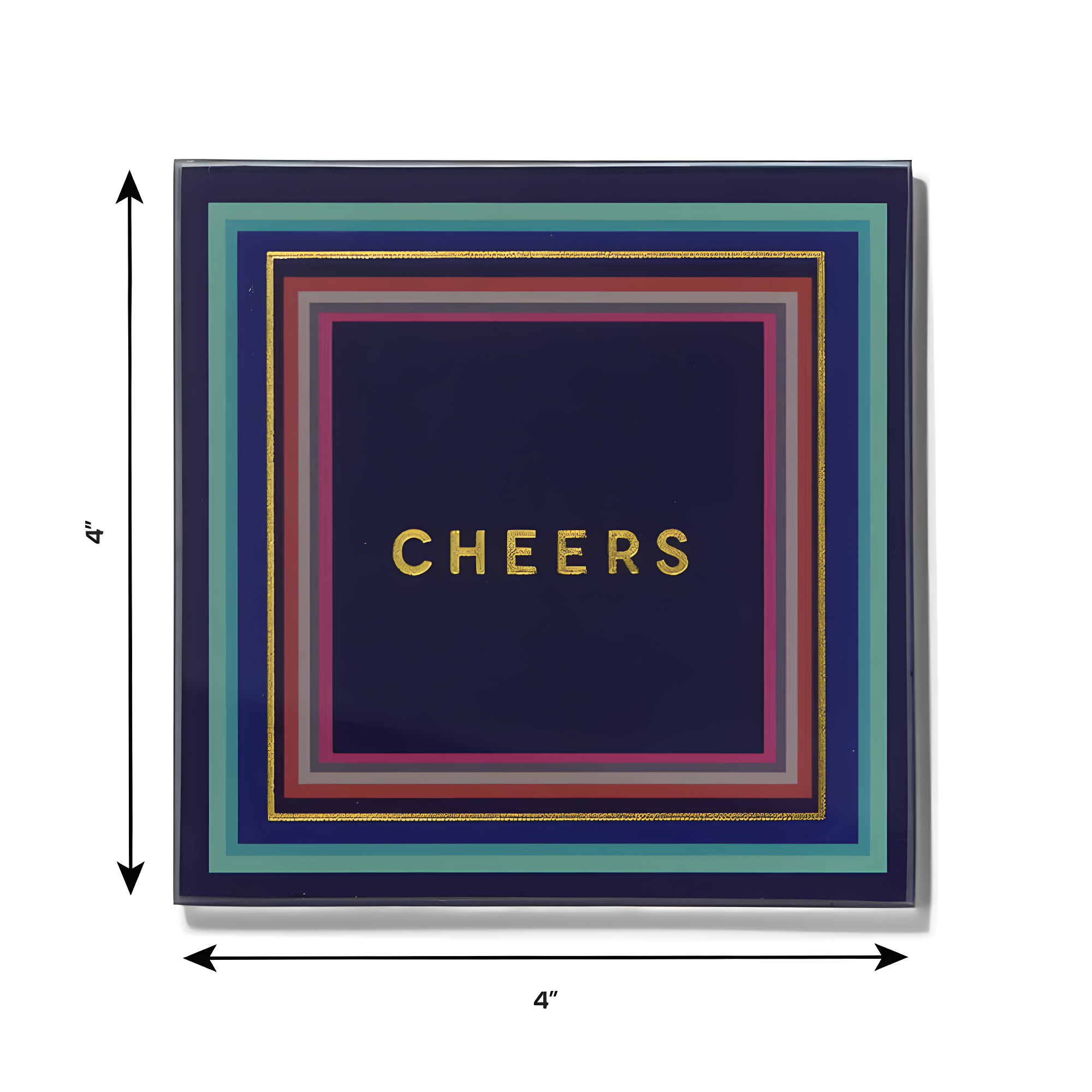 Glass Square 4 Piece Coaster Set