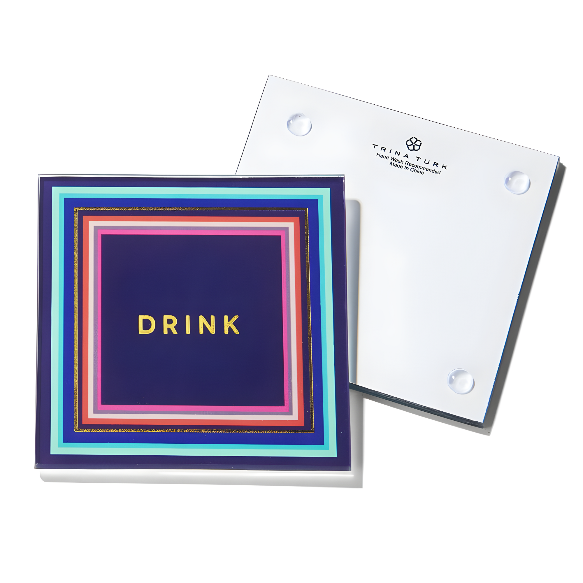 Glass Square 4 Piece Coaster Set