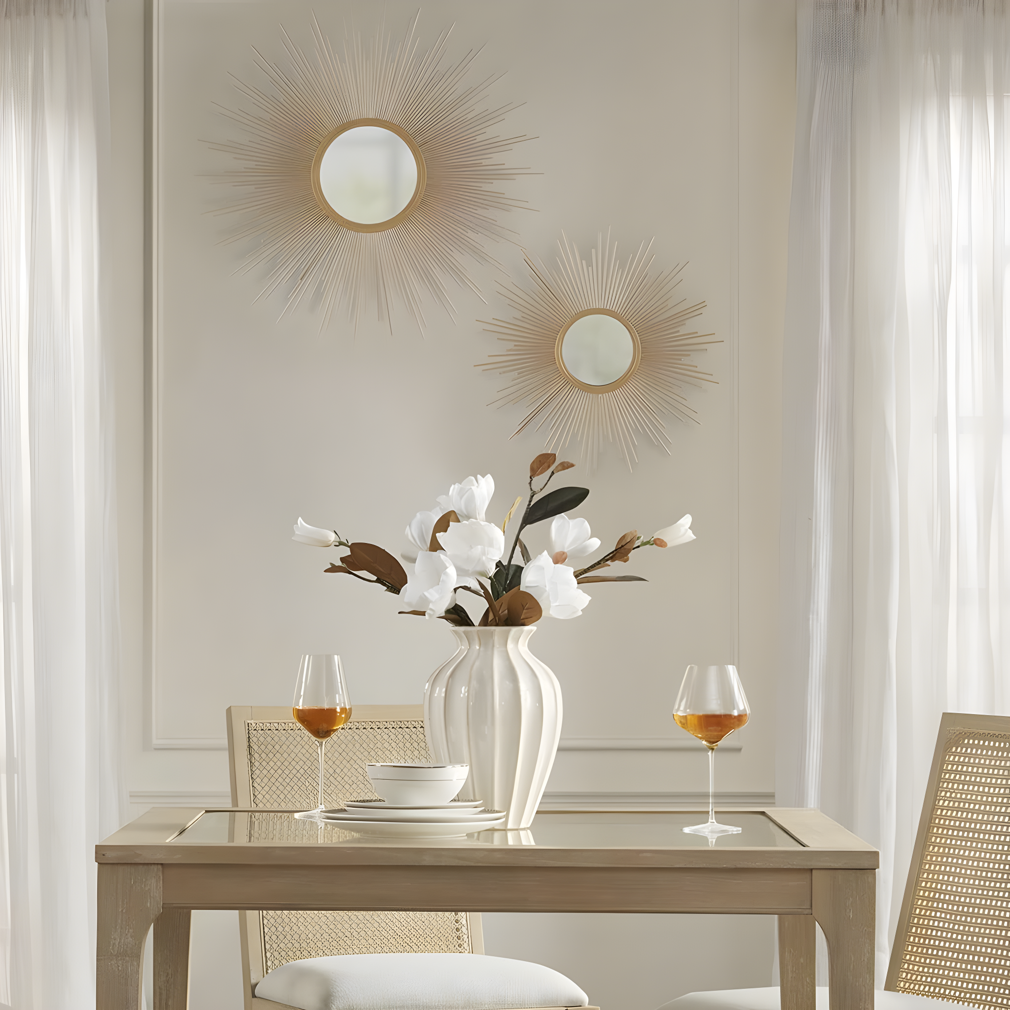 Madison Park Fiore Sunburst Wall Decor Mirror 14.5"D in Gold