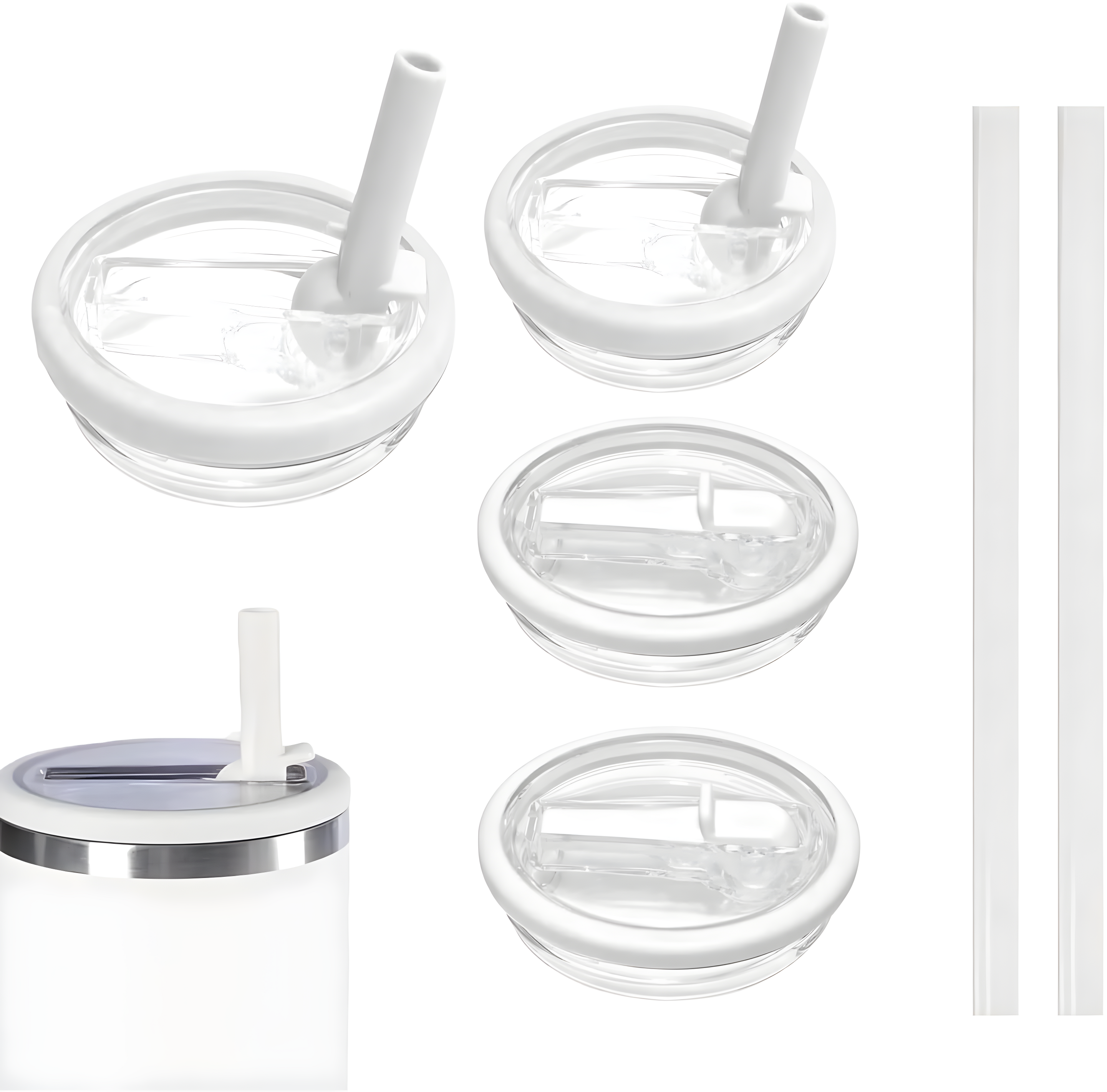 ANTAND 2 Pack 40 Oz Tumbler Flip Straw Lid Replacement Fit For Stanley Quencher, Leak Proof For Stanley Lid Replacement Spill Proof Reusable Tumbler Cover Compatible With 40oz Stanley Cup (Set of 2)