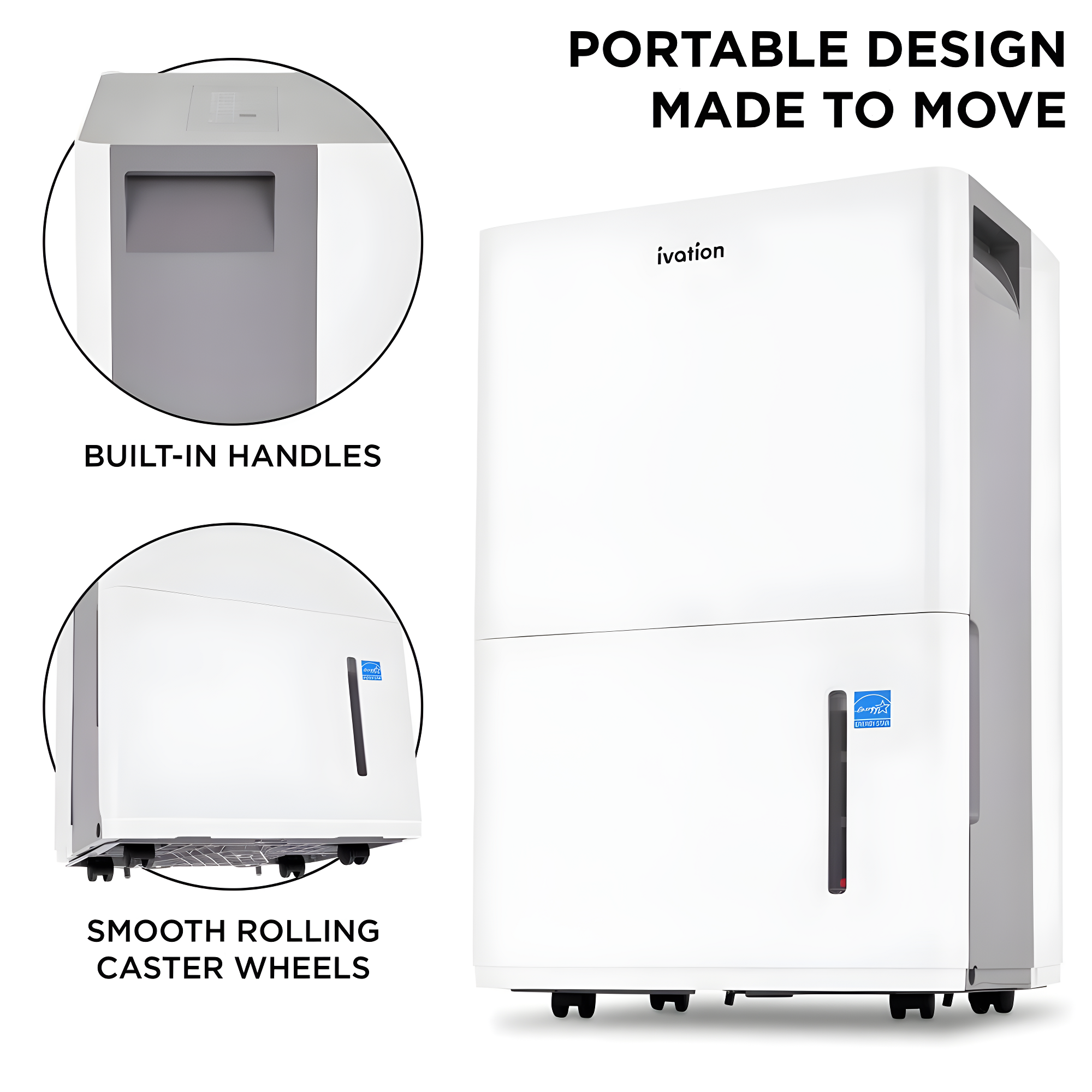 Ivation Ivation 50 Pints Tower Dehumidifier for Rooms up to 4500 Cubic Feet