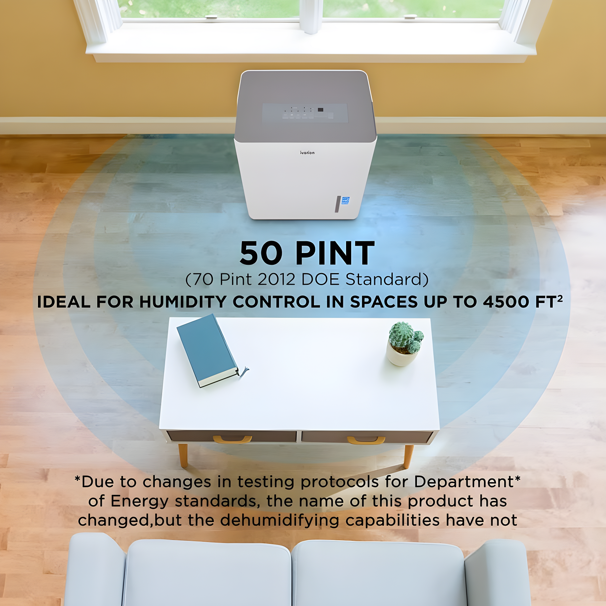 Ivation Ivation 50 Pints Tower Dehumidifier for Rooms up to 4500 Cubic Feet