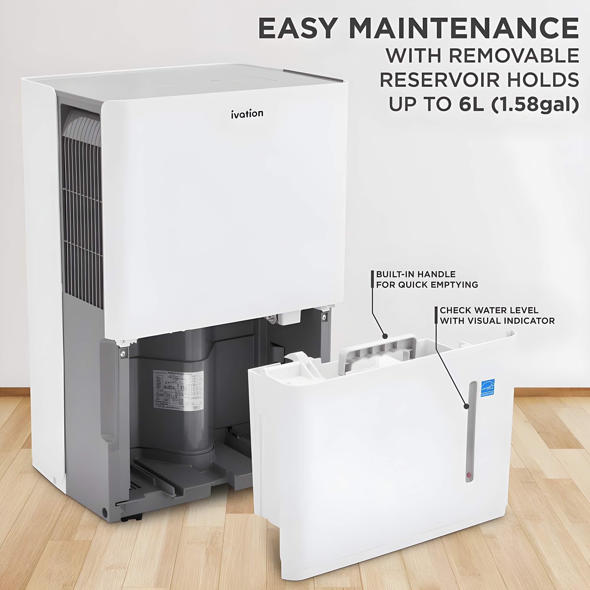 Ivation Ivation 50 Pints Tower Dehumidifier for Rooms up to 4500 Cubic Feet