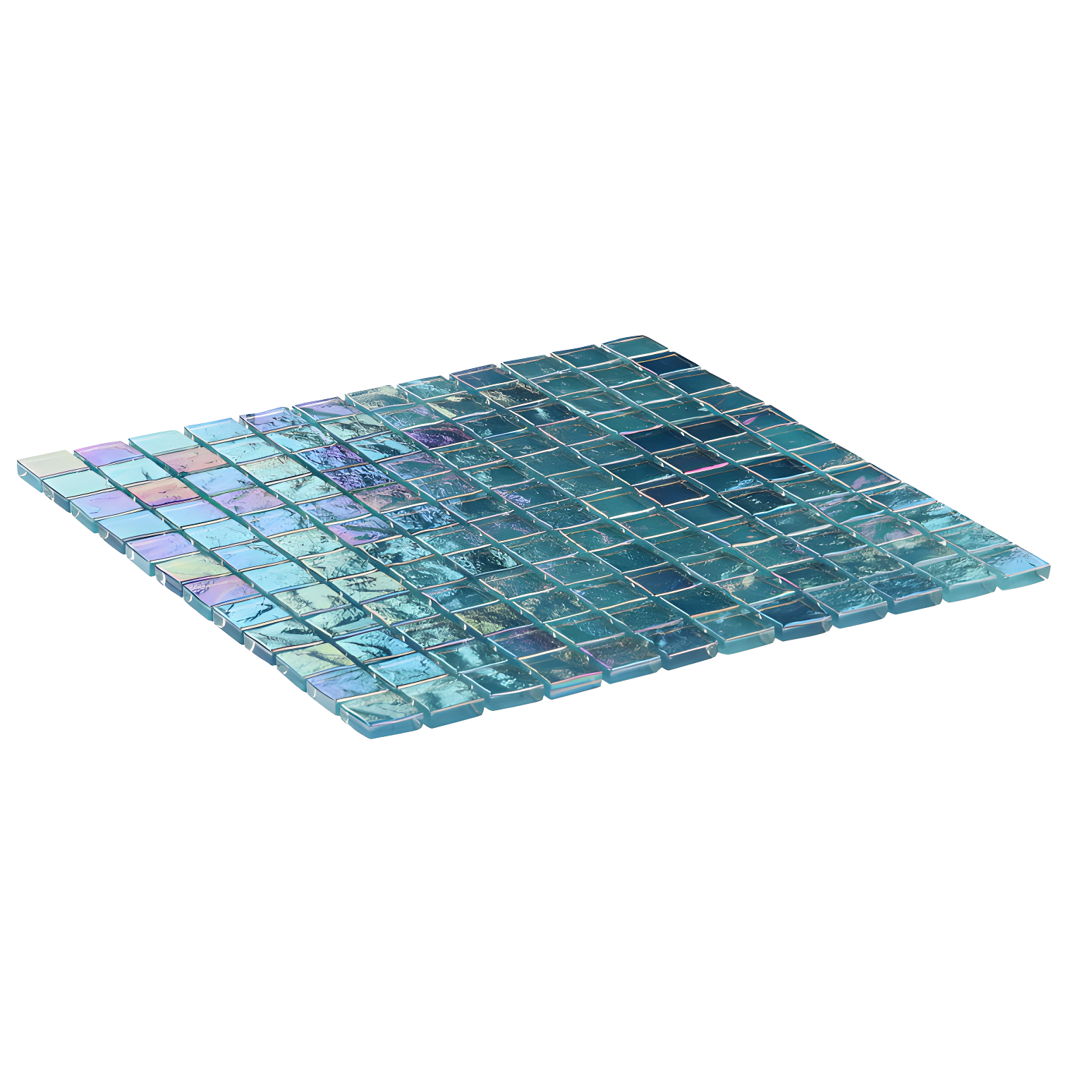 Speckle 11.73" x 11.73" Iridescent 1" Squares Glass Mosaic Wall Tile (0.95 Sq. Ft. / Sheet)