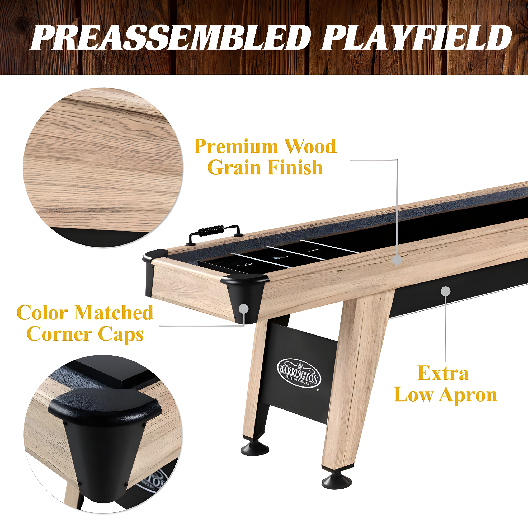 Barrington Billiards Company Barrington 9ft Wentworth Shuffleboard Table with 8-Puck Set