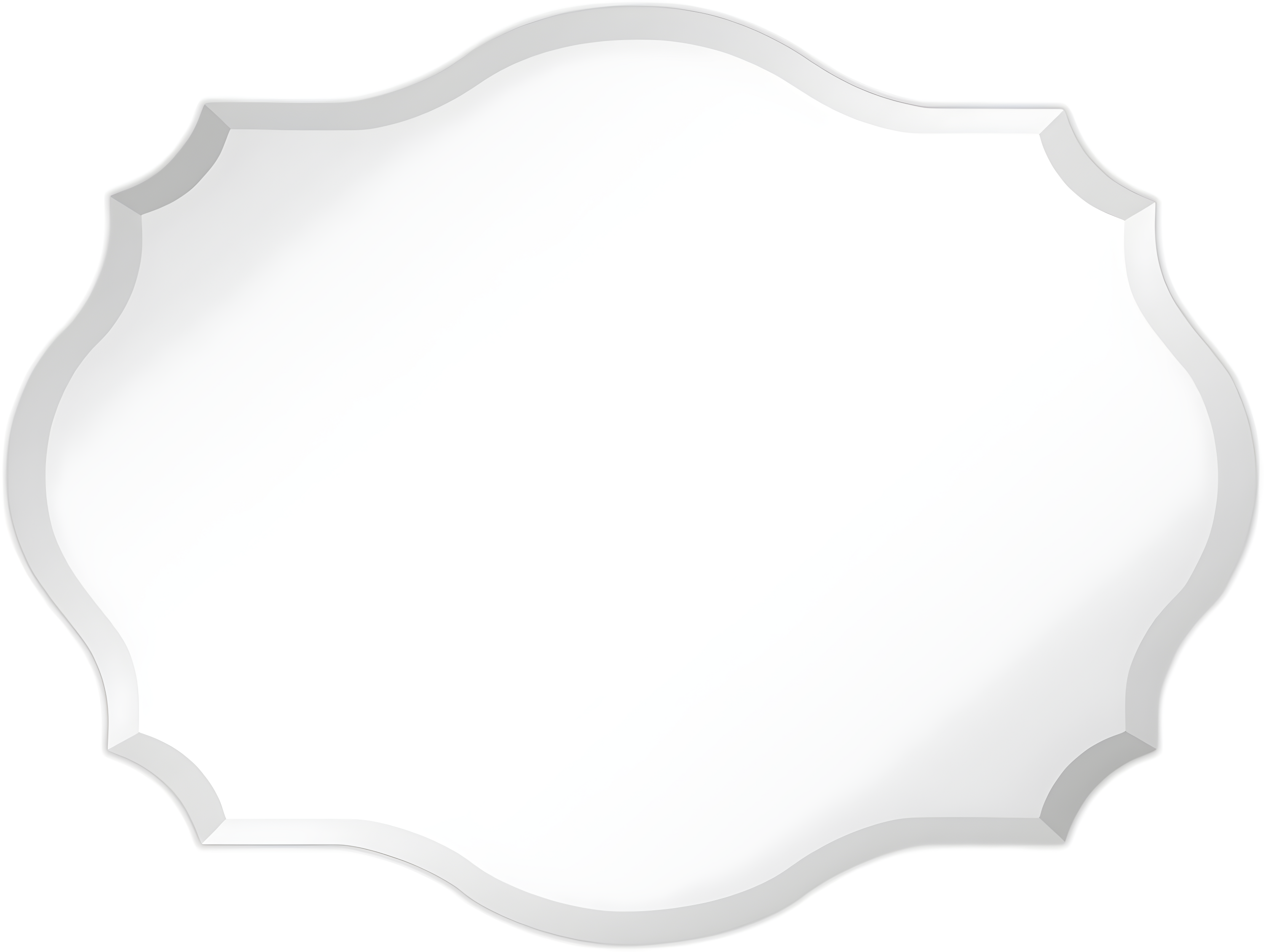 Empire Art Direct  Frameless Beveled Oblong Scalloped Wall Mirror, 24 in. x 32 in.
