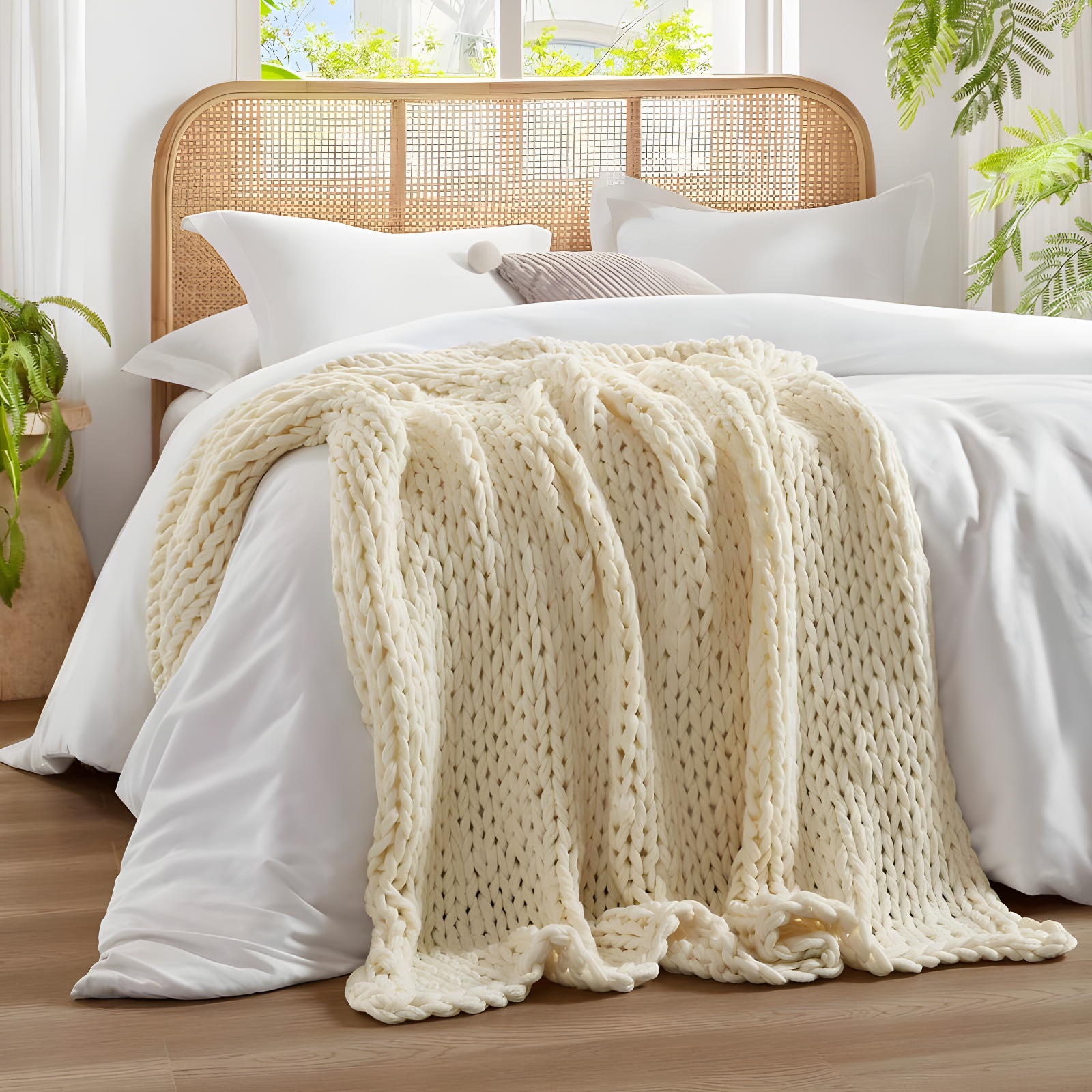 Kelly Clarkson Home Madison Hand Made Chunky Double Knit Throw Blanket