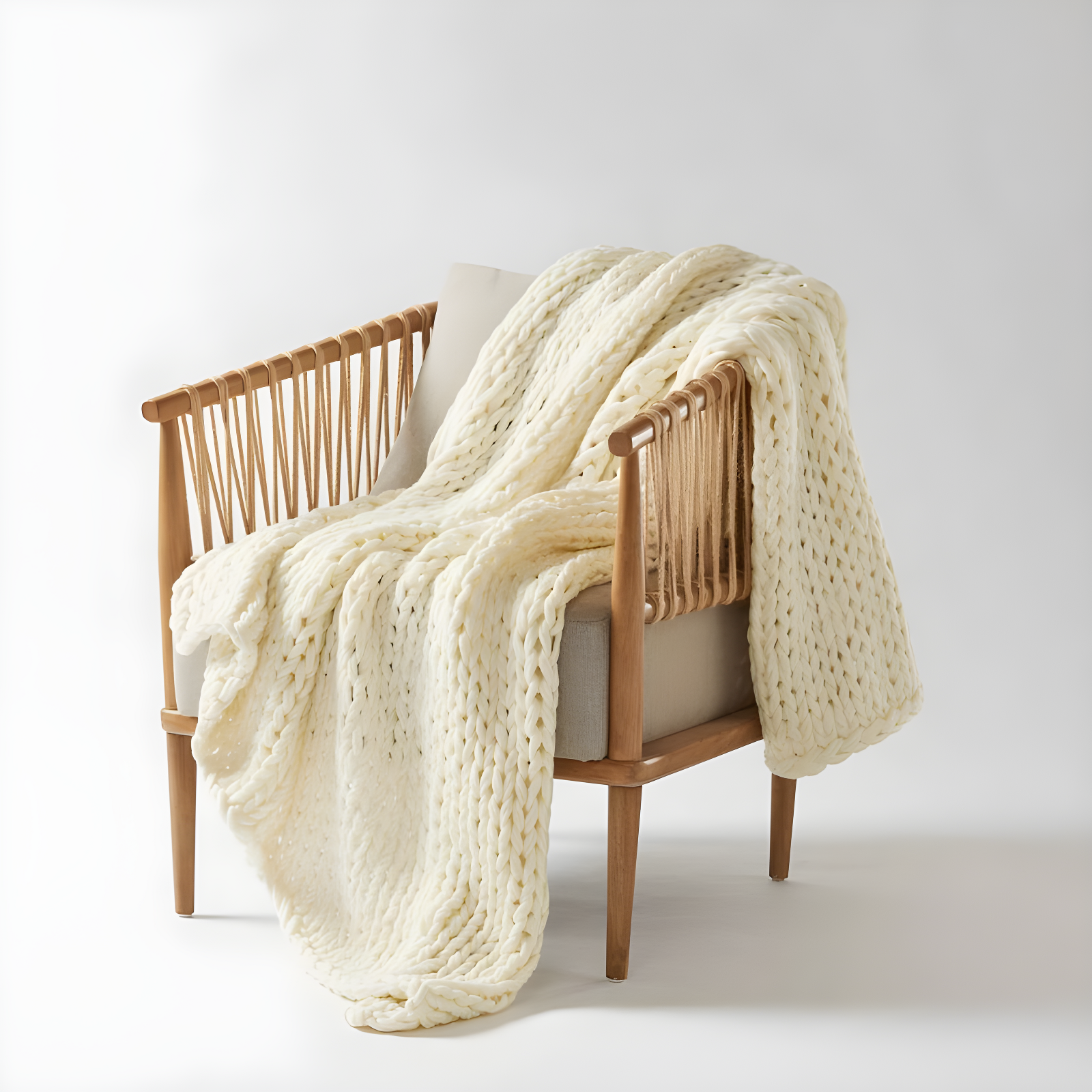 Kelly Clarkson Home Madison Hand Made Chunky Double Knit Throw Blanket