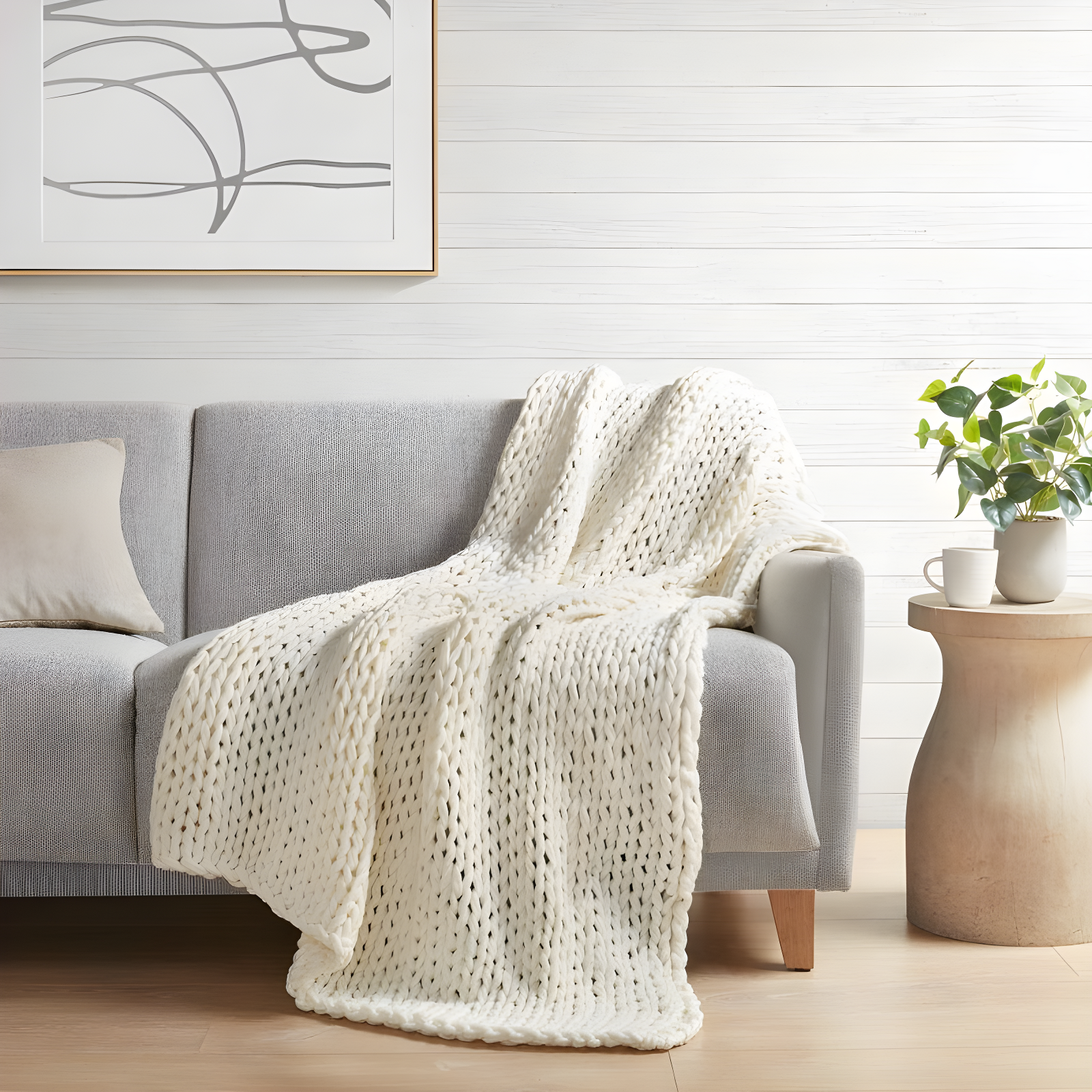 Kelly Clarkson Home Madison Hand Made Chunky Double Knit Throw Blanket