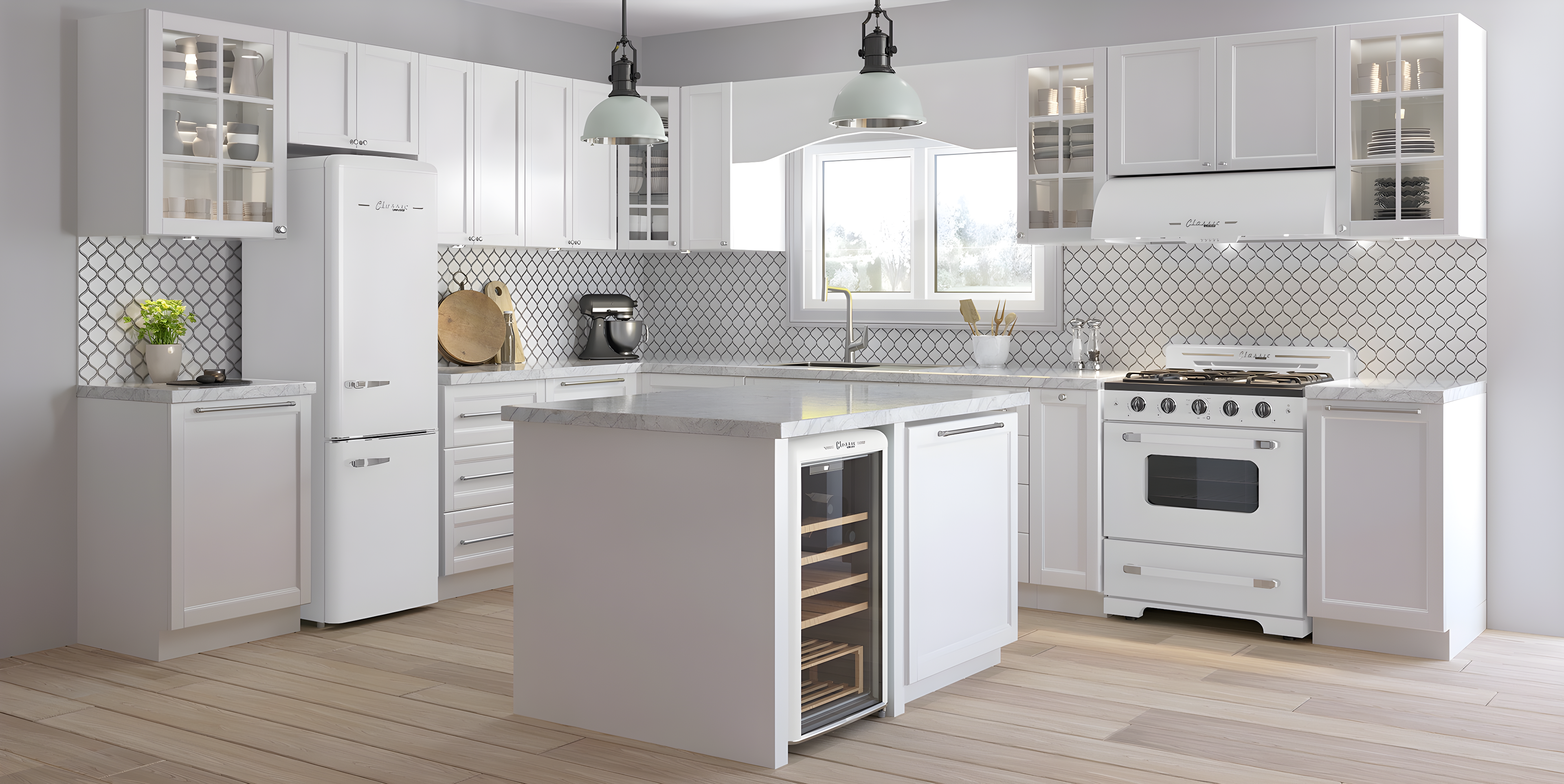 Unique Appliances Classic Retro 23.6" Frost-Free 11.7 cu. ft. Energy Star Certified Bottom Freezer Refrigerator UGP-330L W AC