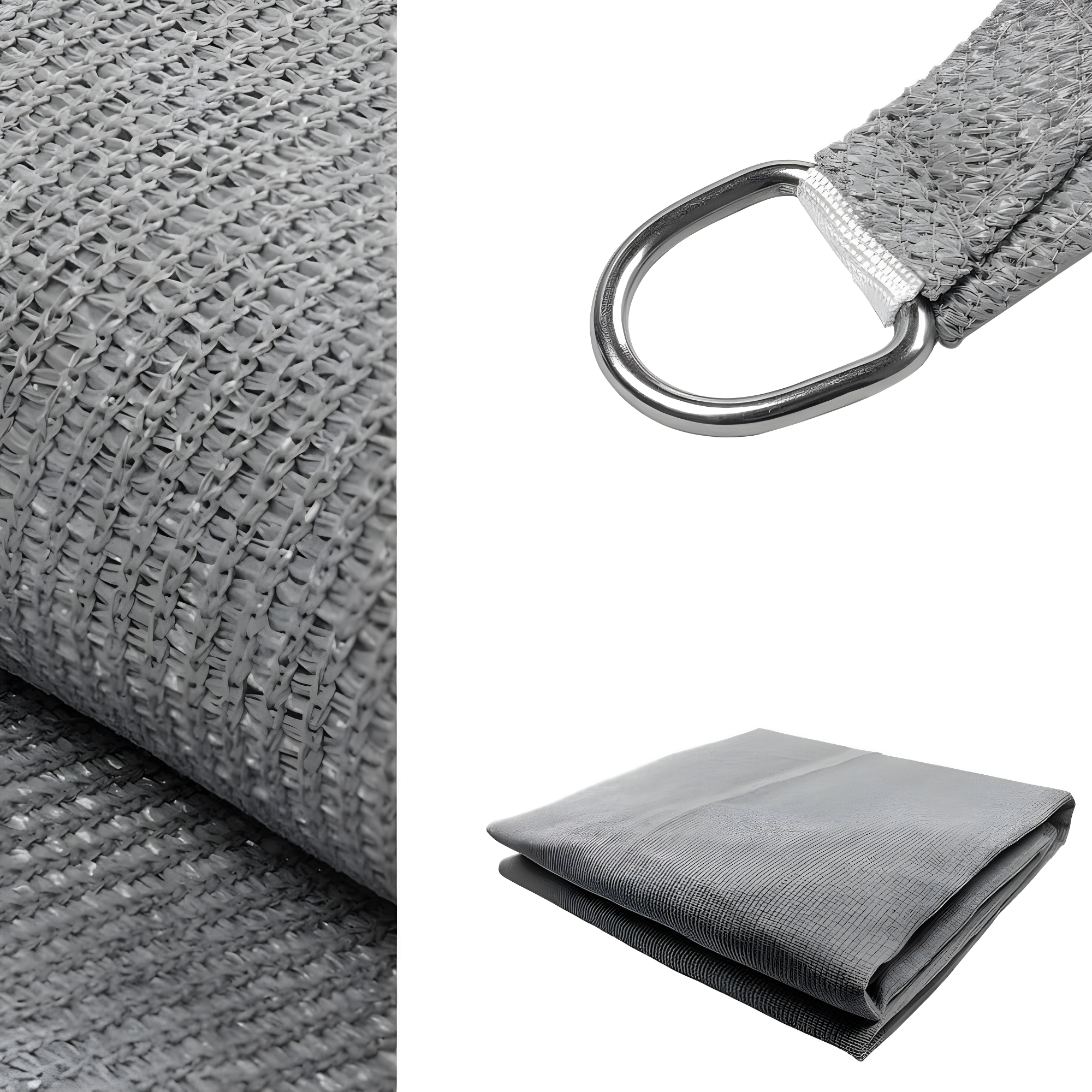 20 ft. x 20 ft. x 20 ft. Grey Triangular SunShade Sail with UV Proof Fabric