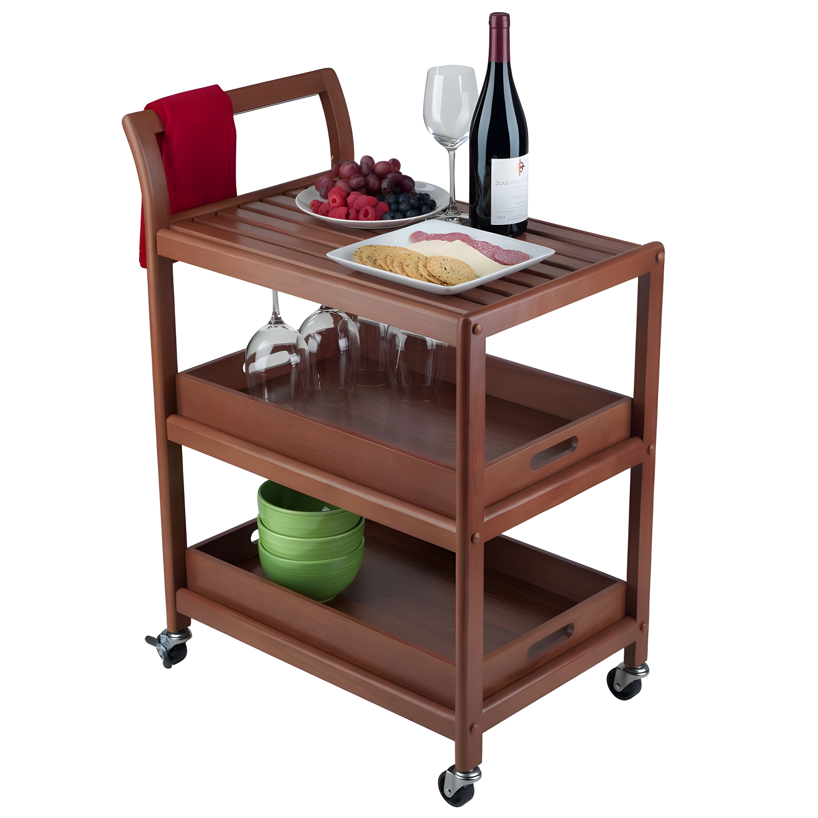 Skyline Decor Albert 33.27'' H x 24.8'' W Utility Cart with Wheels