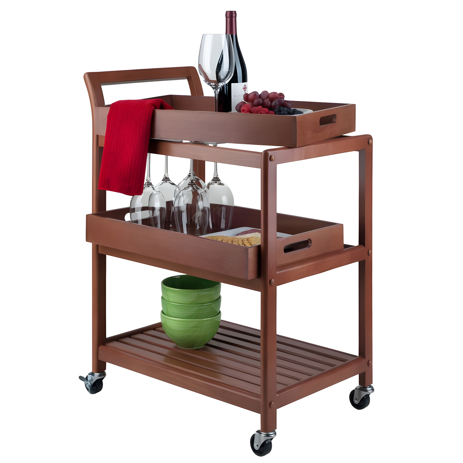 Skyline Decor Albert 33.27'' H x 24.8'' W Utility Cart with Wheels