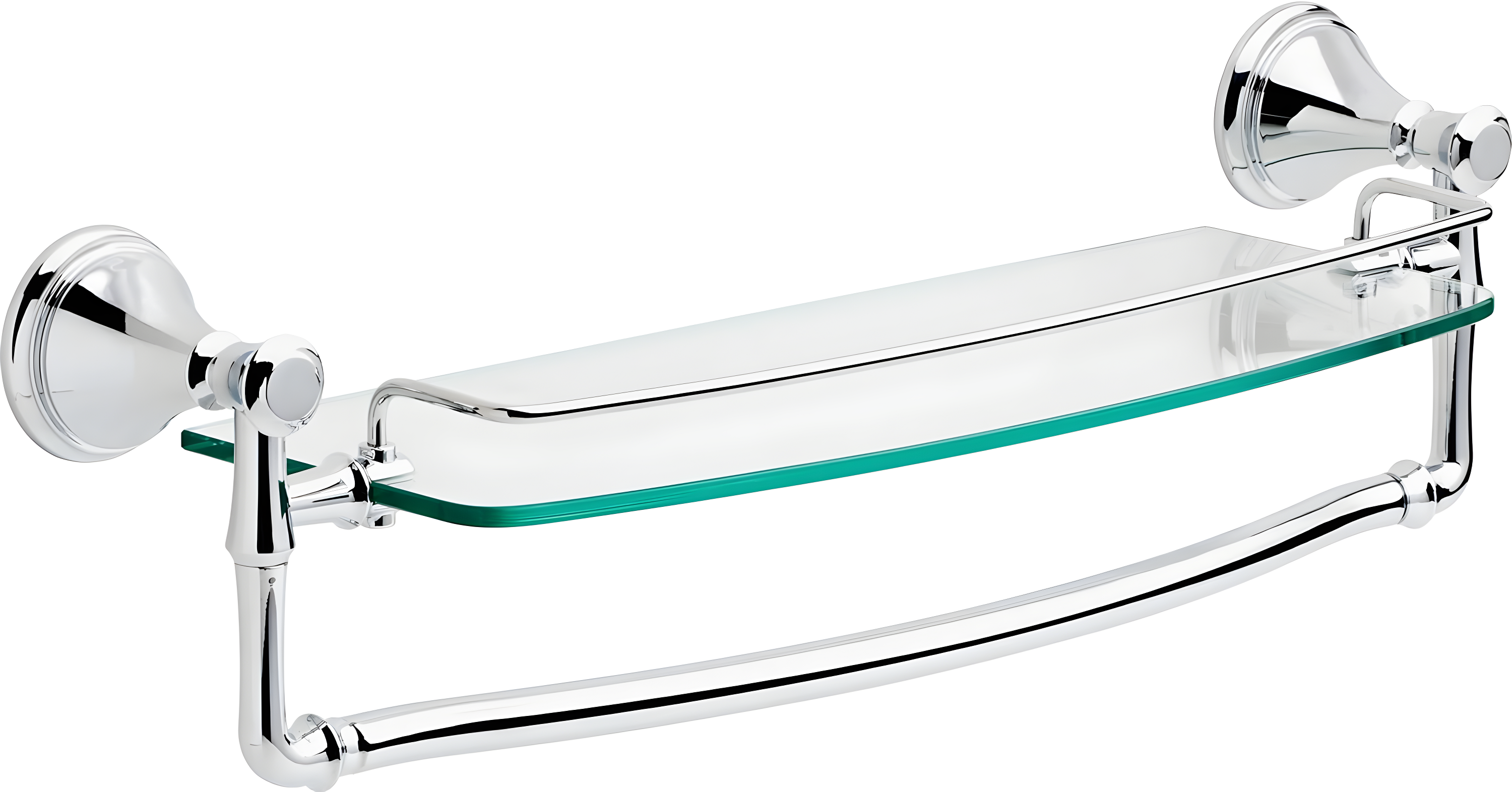 Delta Cassidy 18 in. Glass Shelf with Towel Bar