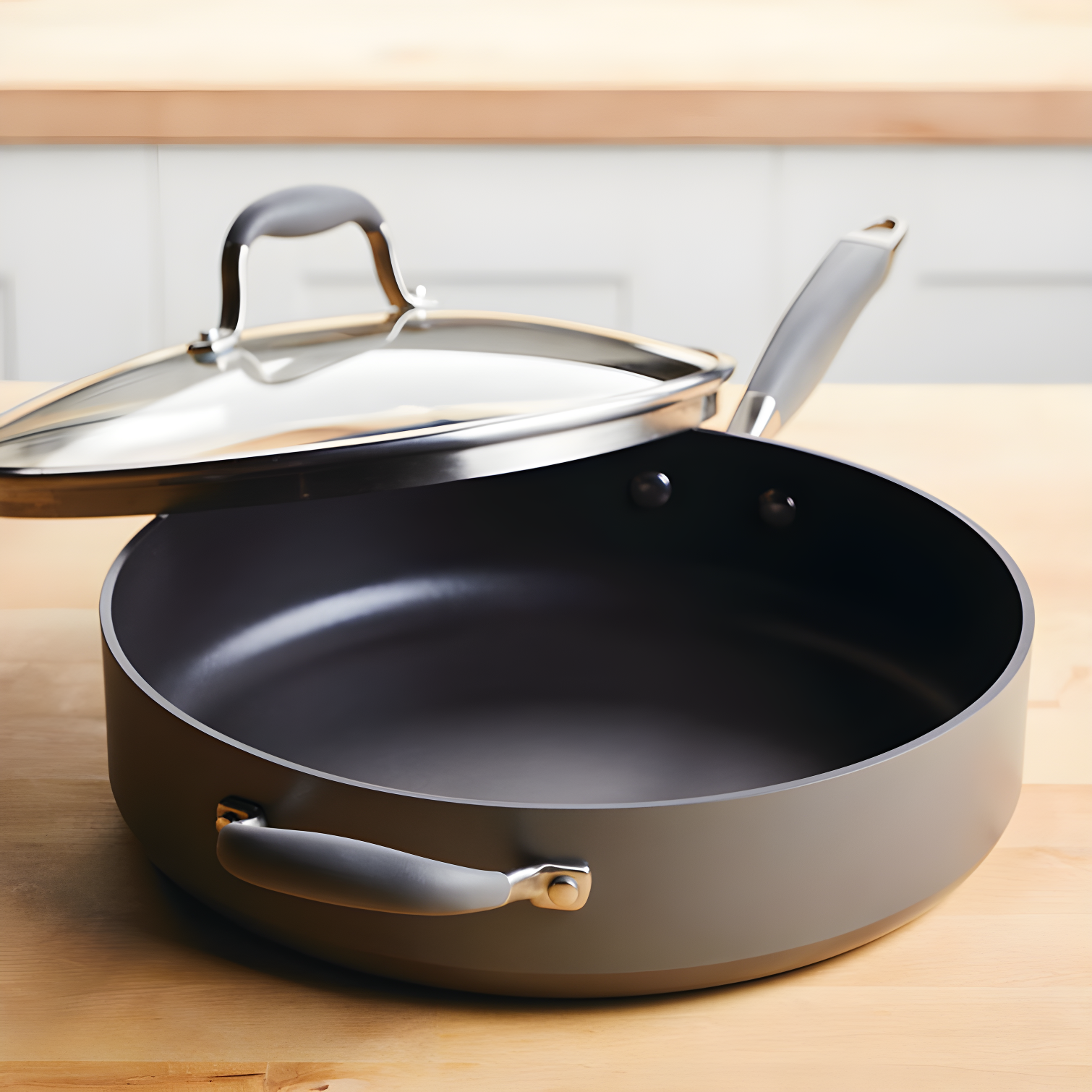 Anolon Advanced Home Hard Anodized Nonstick Sauté Pan with Helper Handle and Lid, 5 Quart