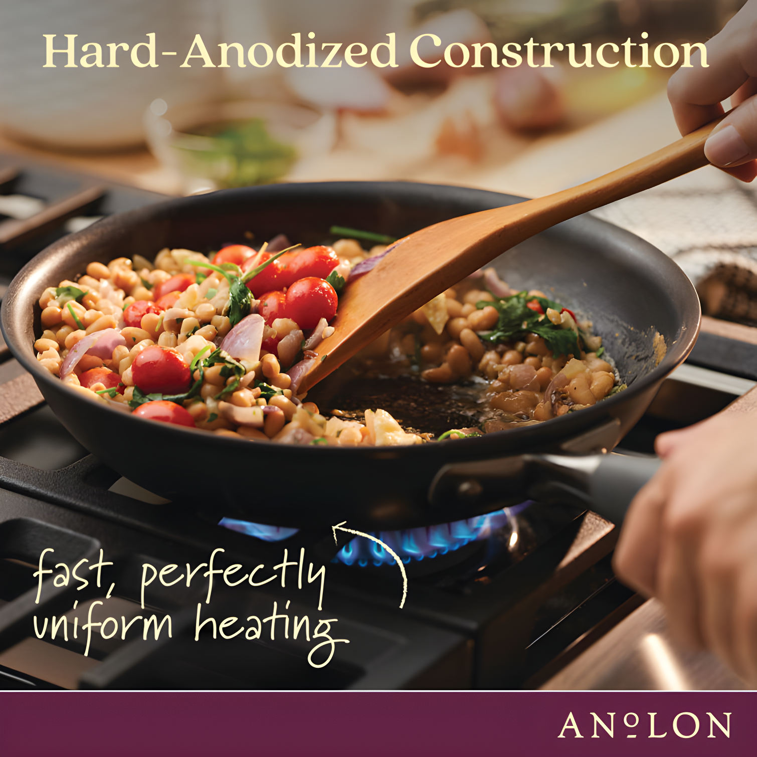Anolon Advanced Home Hard Anodized Nonstick Sauté Pan with Helper Handle and Lid, 5 Quart
