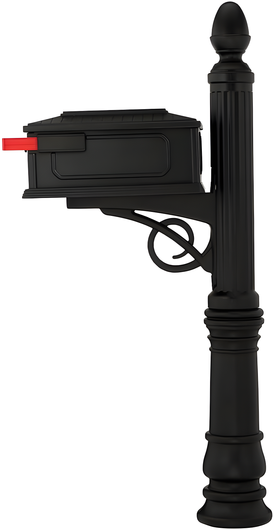 Gibraltar Mailboxes Stratford Decorative Plastic Post Mount Black Mailbox