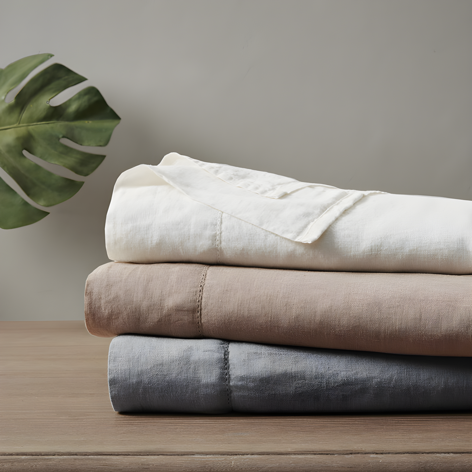 Madison Park Linen Blend 4 Piece Sheet Set