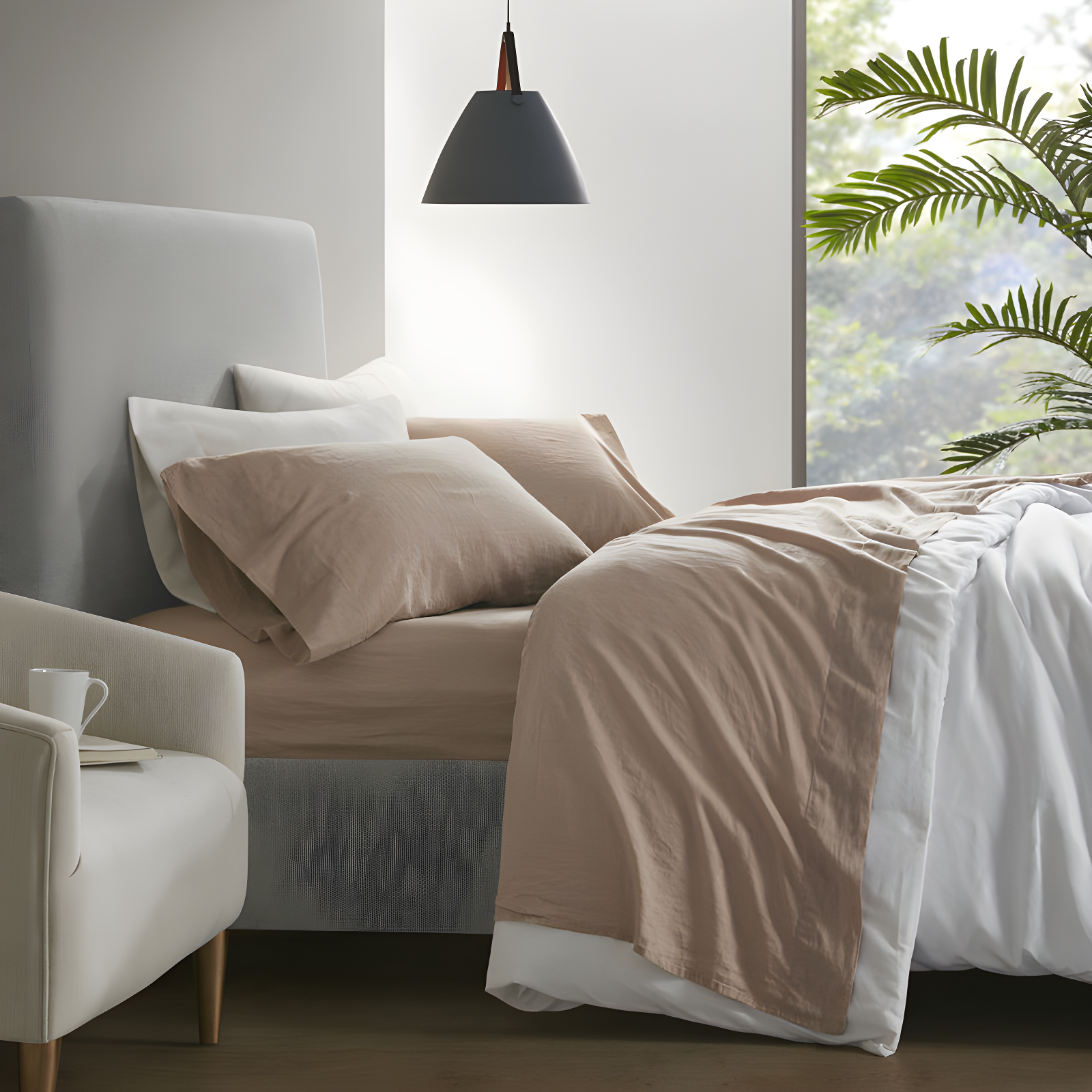 Madison Park Linen Blend 4 Piece Sheet Set