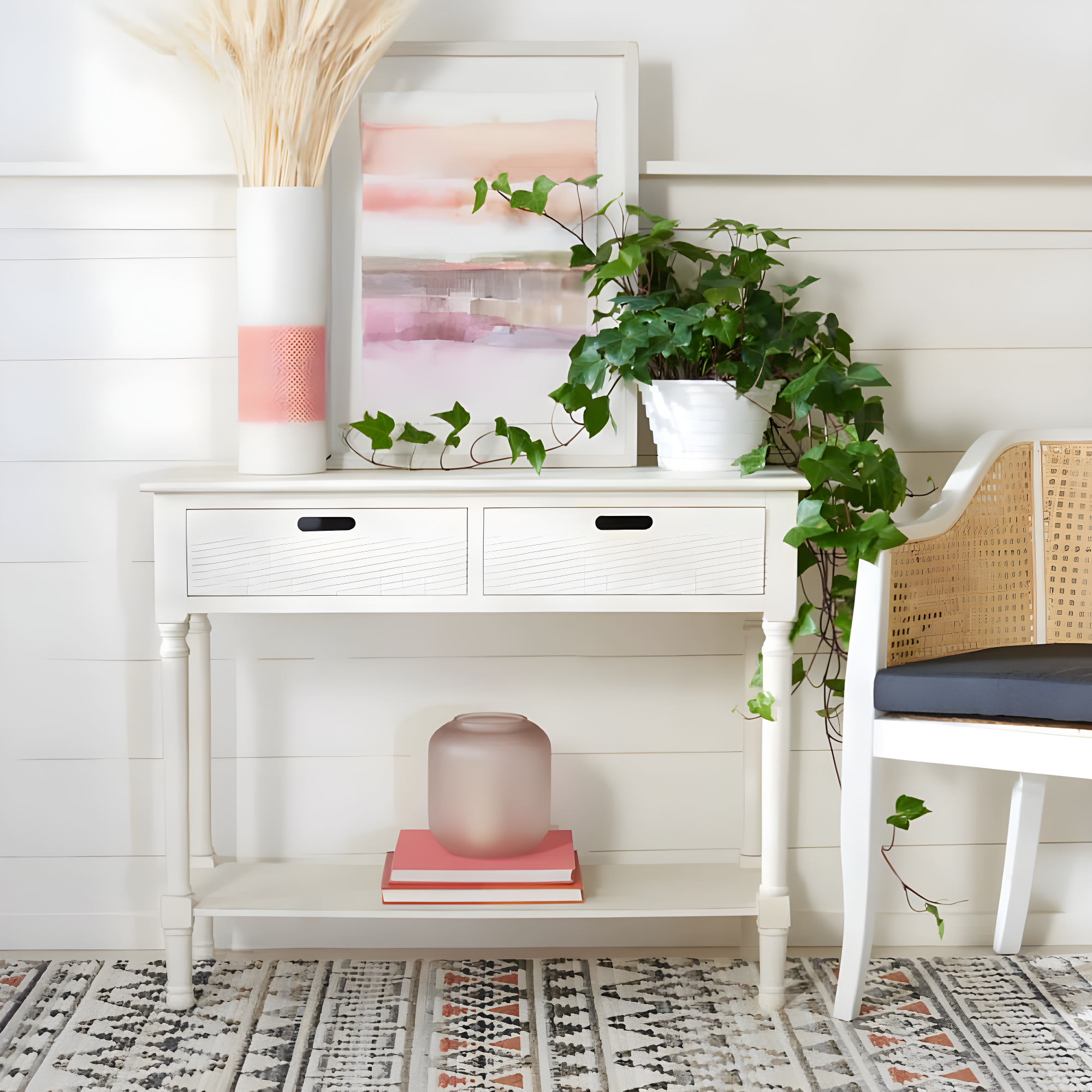 Landers 2 Drawer Console Table - CNS5710A - Off-White - Safavieh