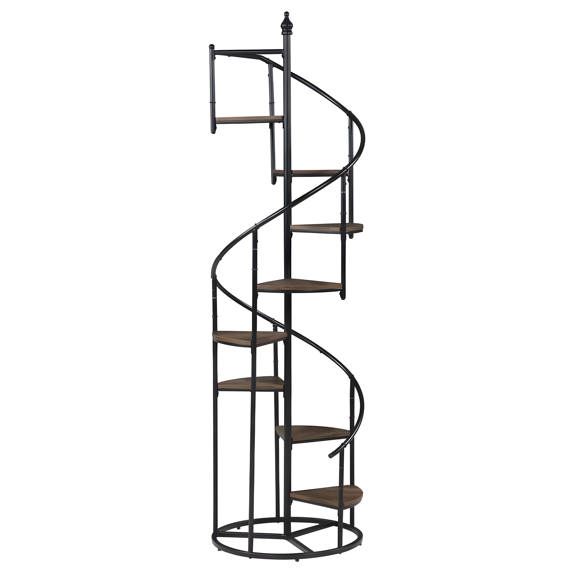 8-shelf Staircase Bookcase Rustic Brown and Black