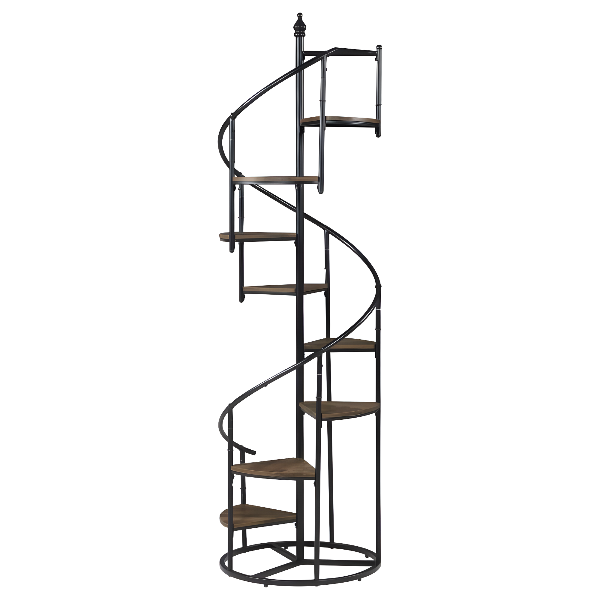 8-shelf Staircase Bookcase Rustic Brown and Black