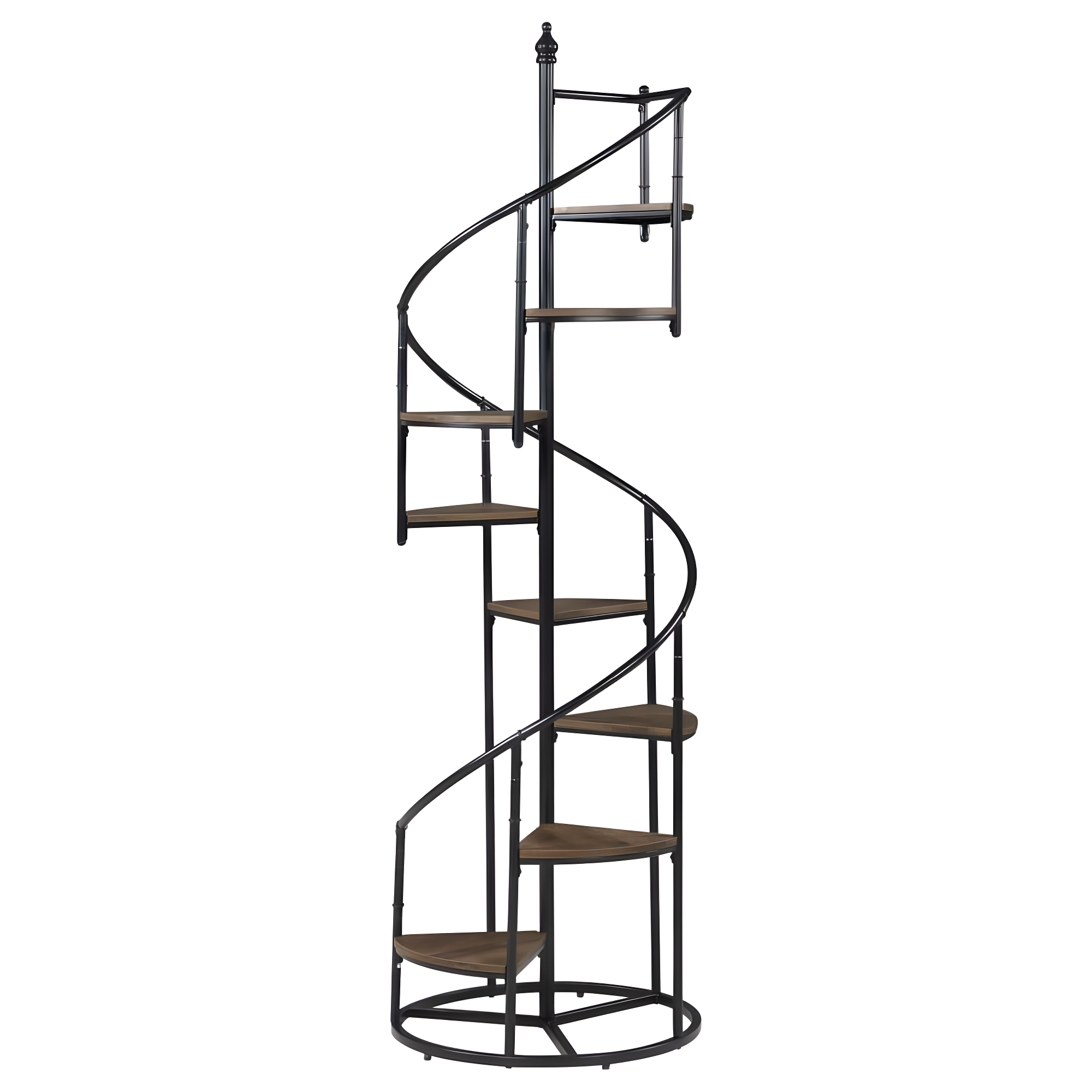 8-shelf Staircase Bookcase Rustic Brown and Black
