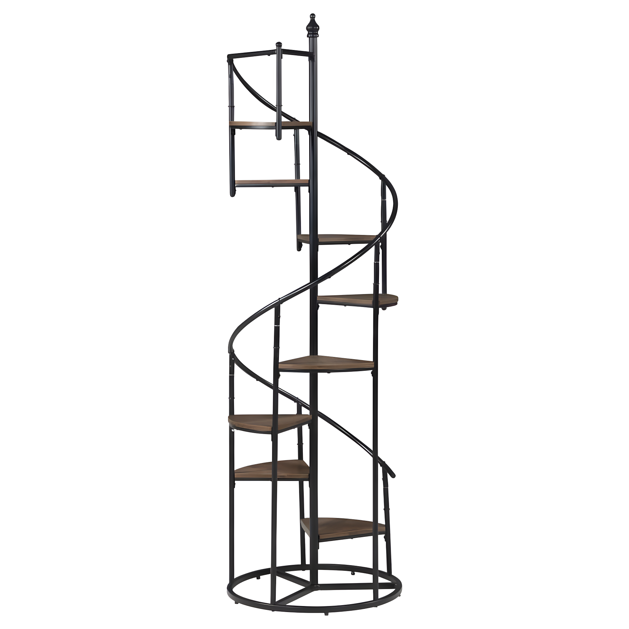 8-shelf Staircase Bookcase Rustic Brown and Black