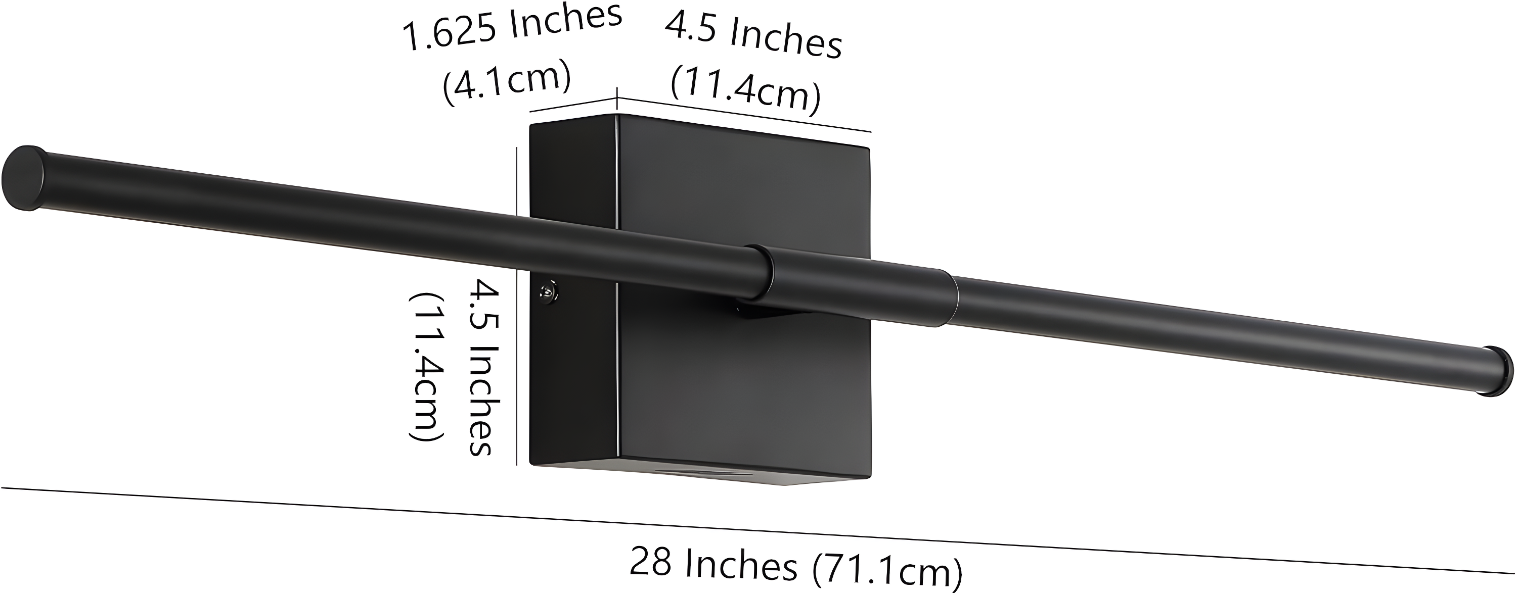 Makena 28" Dimmable Integrated LED Modern Metal Wall Sconce, Black