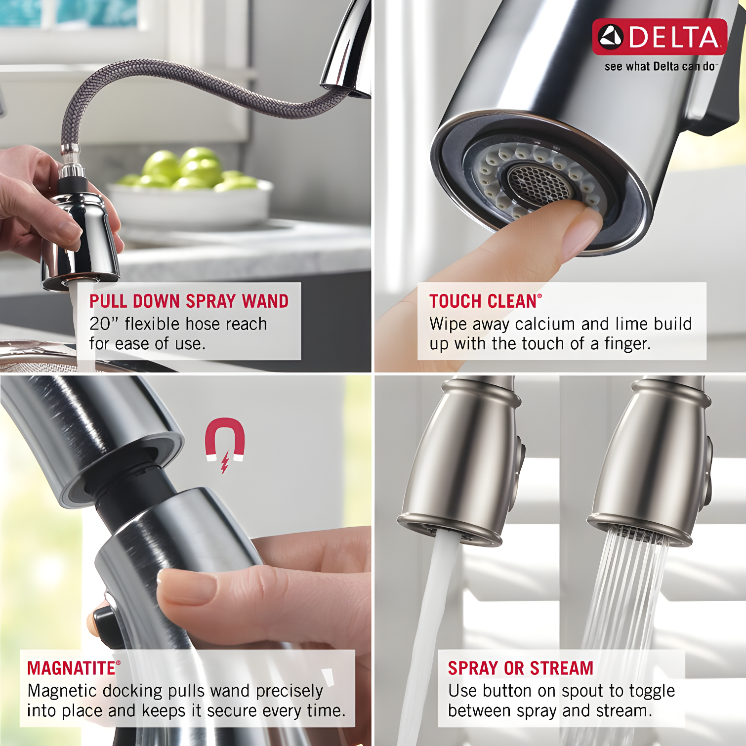 Trinsic Pull Down Sprayer Kitchen Sink Faucet, Single Handle Kitchen Faucet