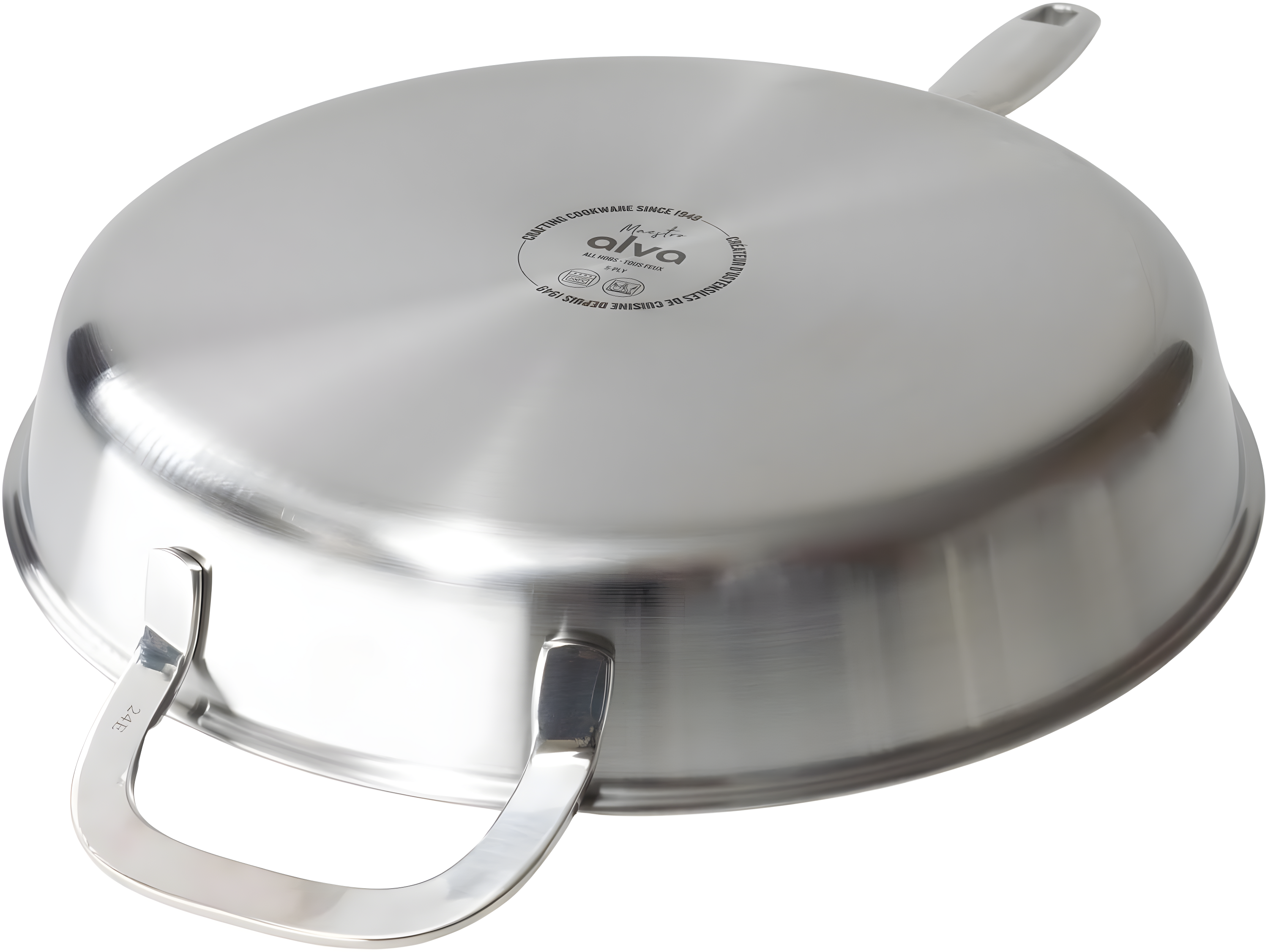 Alva Alva Maestro Premium 5-Ply Stainless Steel Frying Pan - Polished Stainless Steel