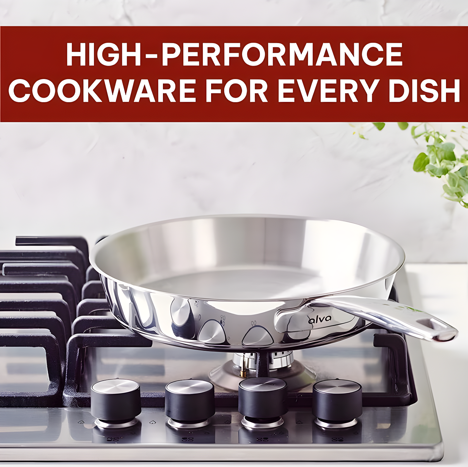 Alva Alva Maestro Premium 5-Ply Stainless Steel Frying Pan - Polished Stainless Steel