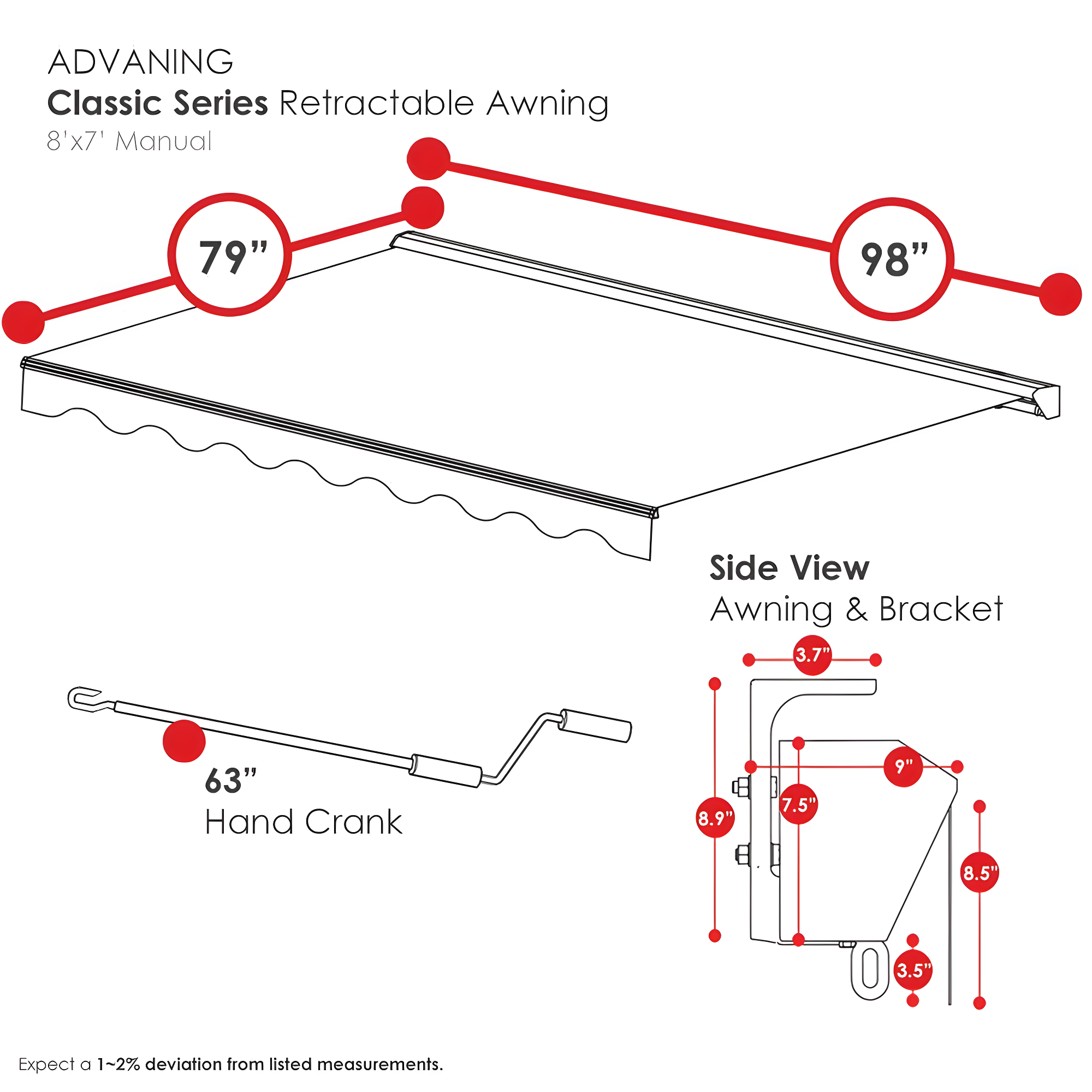 Classic Manual Retractable Patio Awning