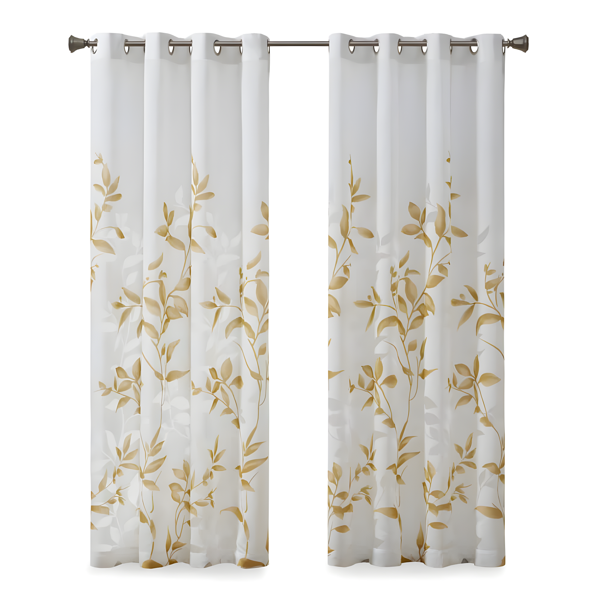 Madison Park Cecily Floral Printed Burnout Sheer Grommet Single Curtain Panel