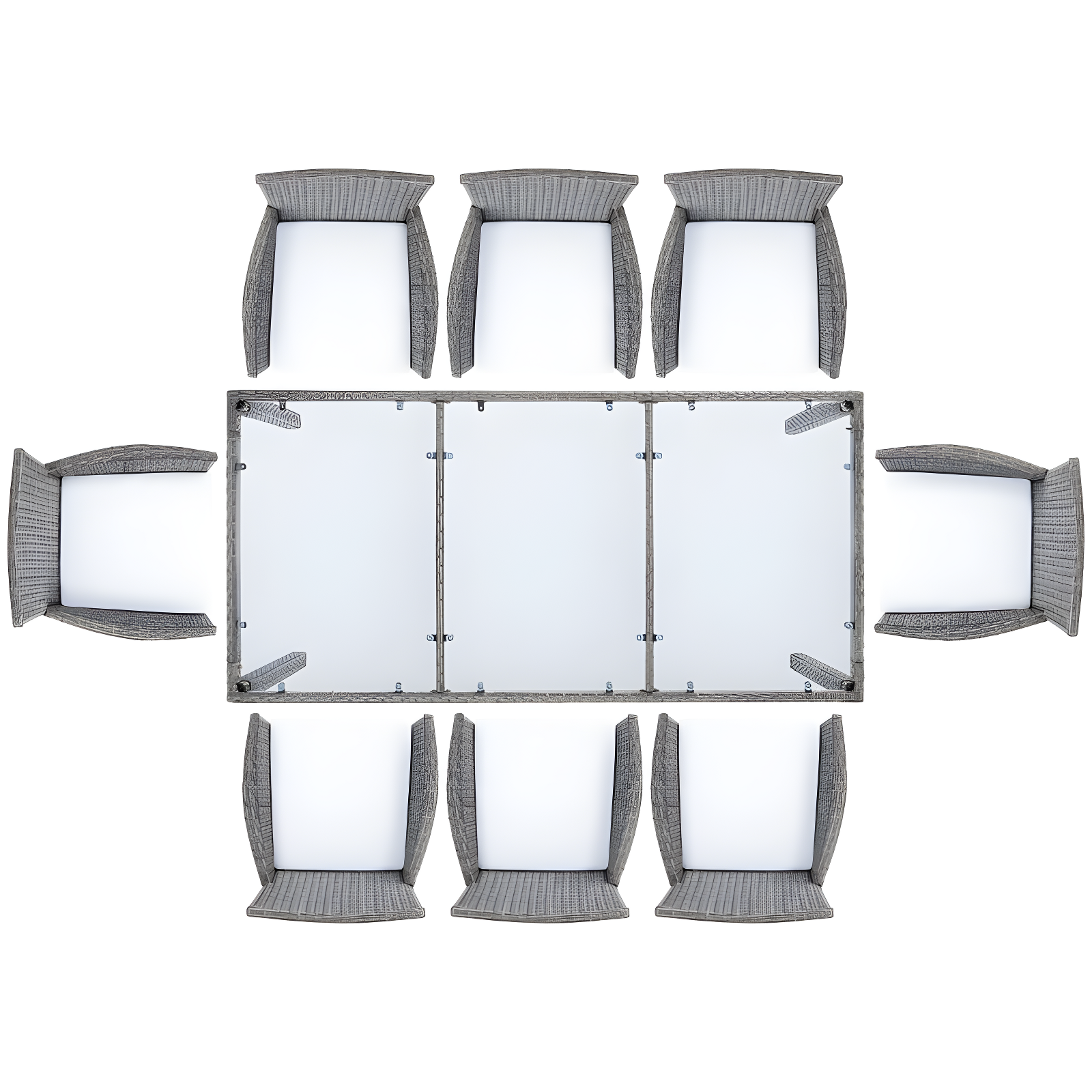 Safavieh Hailee 8 - Person Wicker Patio Dining Set with Rectangular Table , Cushions Included