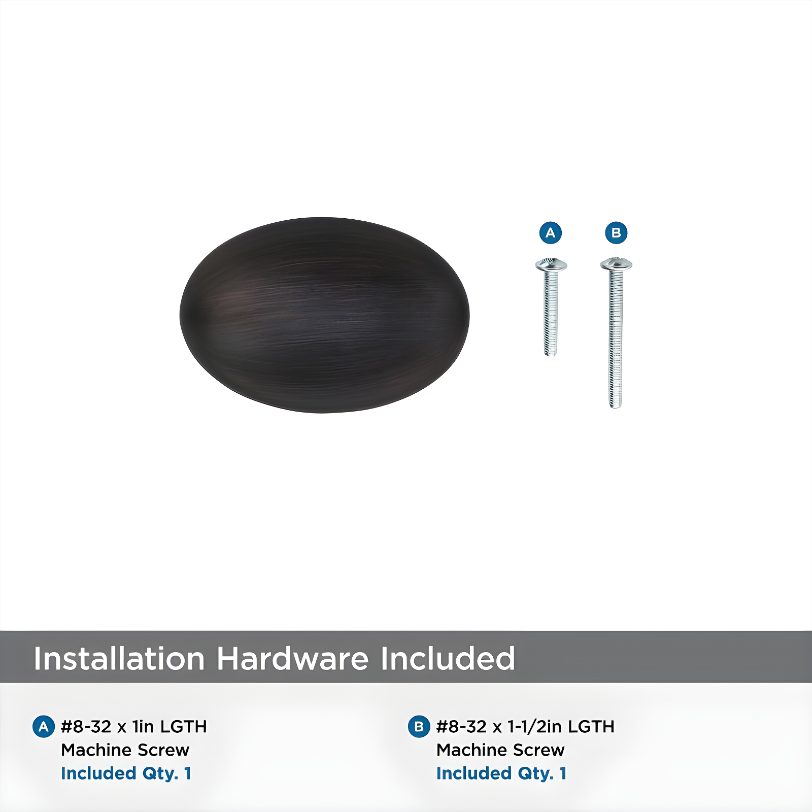 1 3/8" Length Oval Knob Multipack