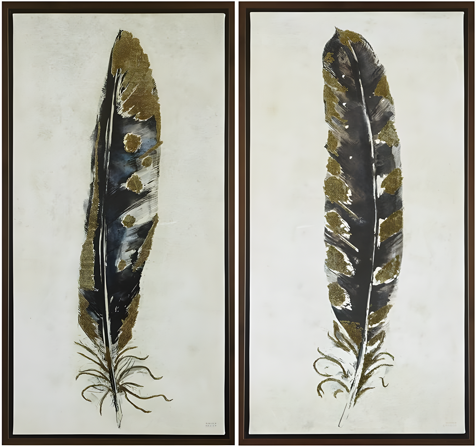 HLILish Gold Foil 2-Piece Canvas Wall Art Set